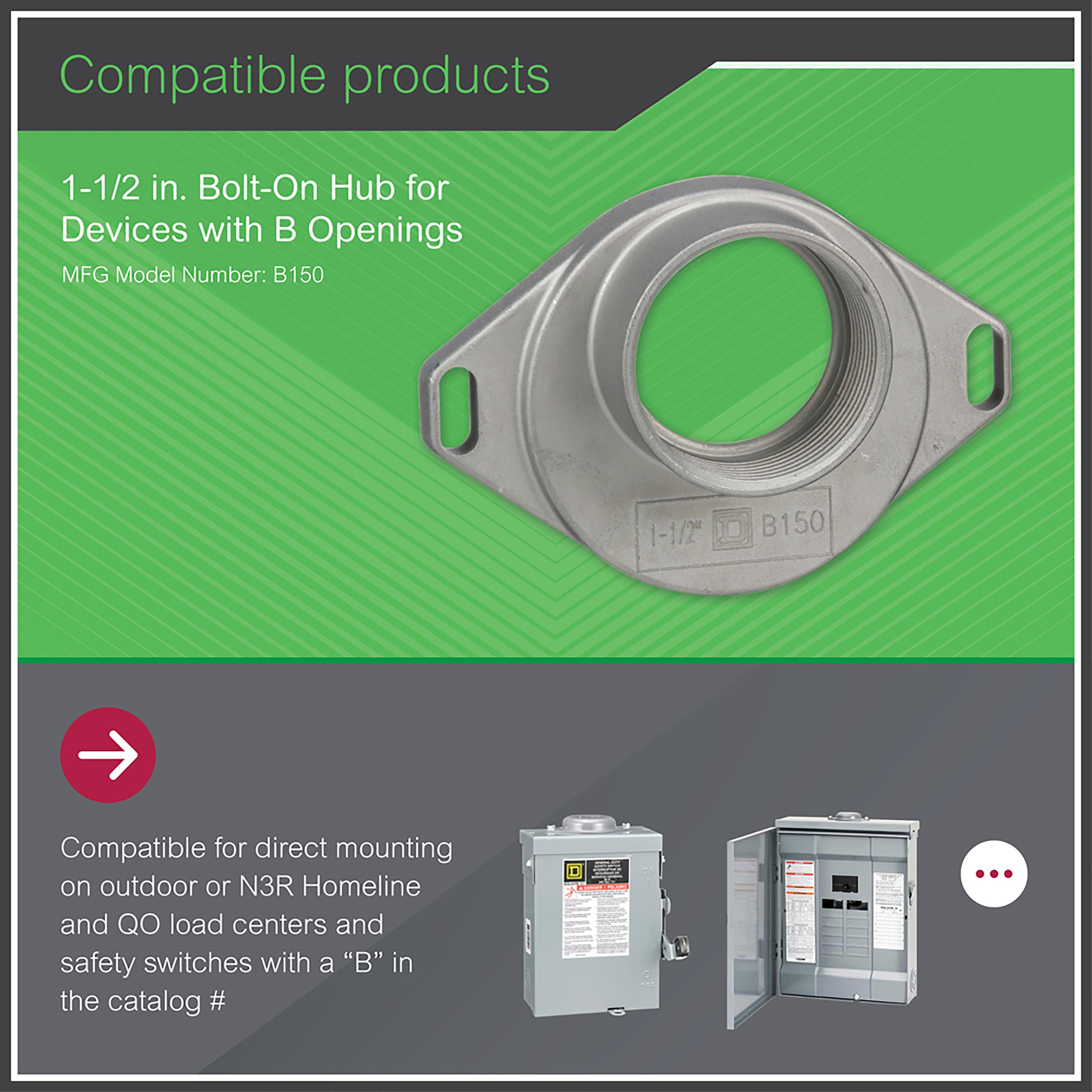 Picture of B150 - Accessory, bolt-on hub, 1.50in, rainproof