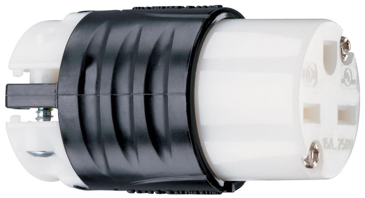 PS5669-X - 15A, 250V Extra-Hard Use Spec-Grade Connector, Black and White