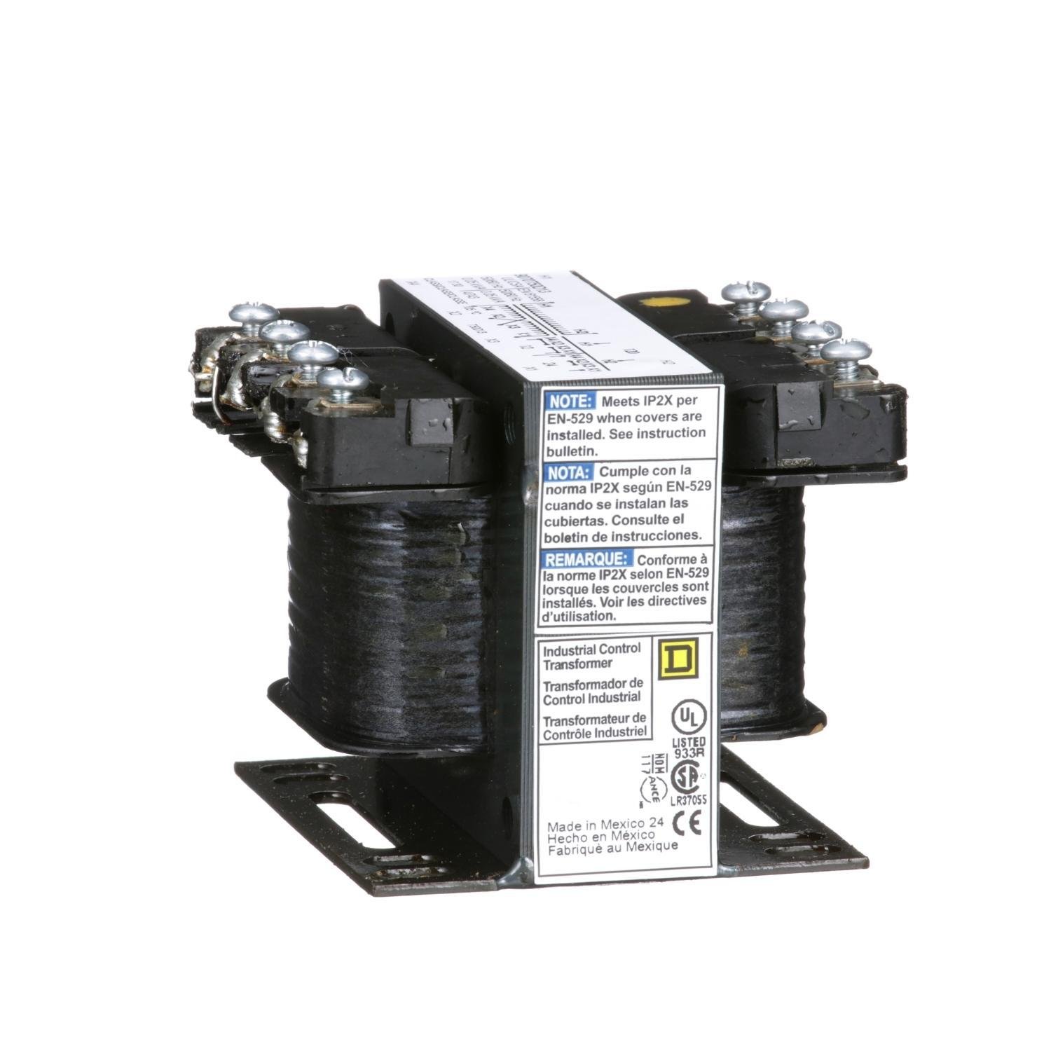9070T50D13 - Transformer, Type T, industrial control, 50VA, 1 phase, 120V primary, 12/24V secondary, 55C rise