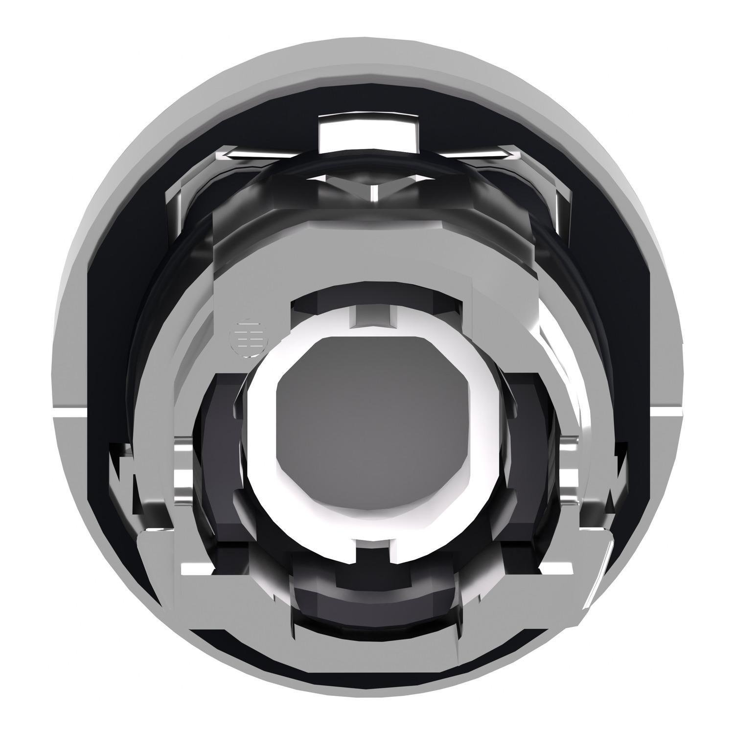 Picture of ZB4BW153 - Head for illuminated push button, Harmony XB4, metal, orange projecting, 22mm, universal LED, spring return, plain lens