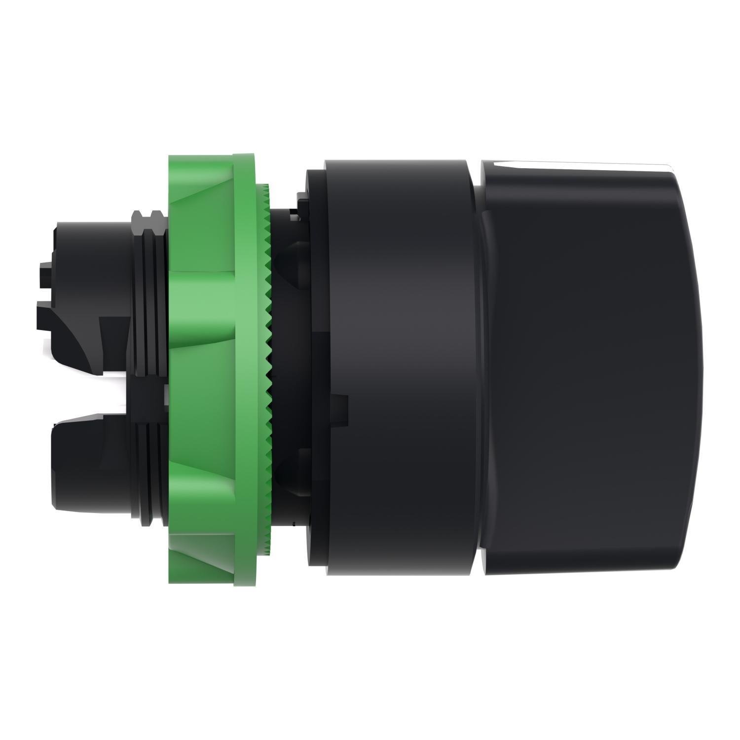 Picture of ZB5AD7 - Head for selector switch, Harmony XB5, plastic, black, 22mm, 3 positions, spring return from left to center