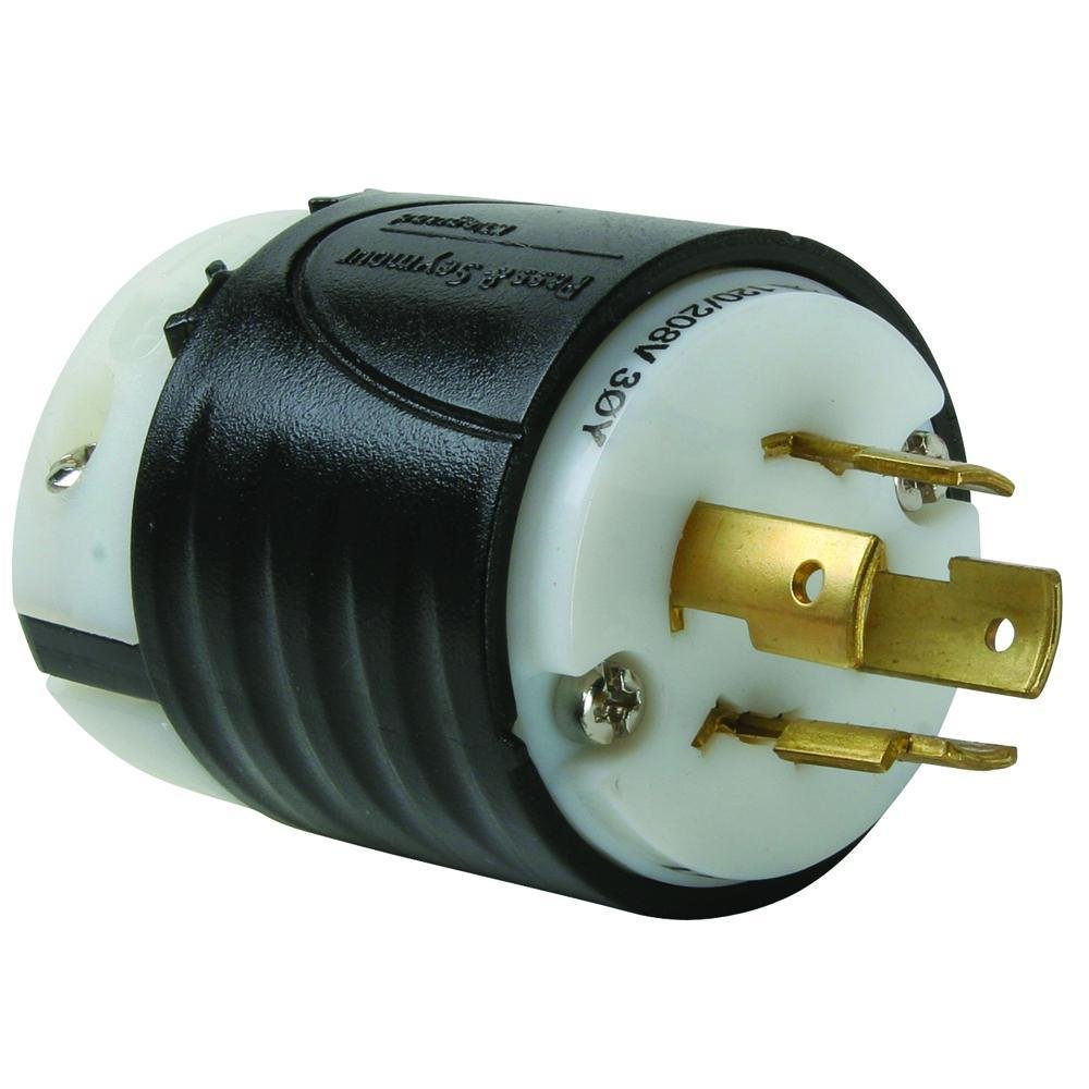 L1820-P - 20A NEMA Plug L1820 - Black Back, White Front Body