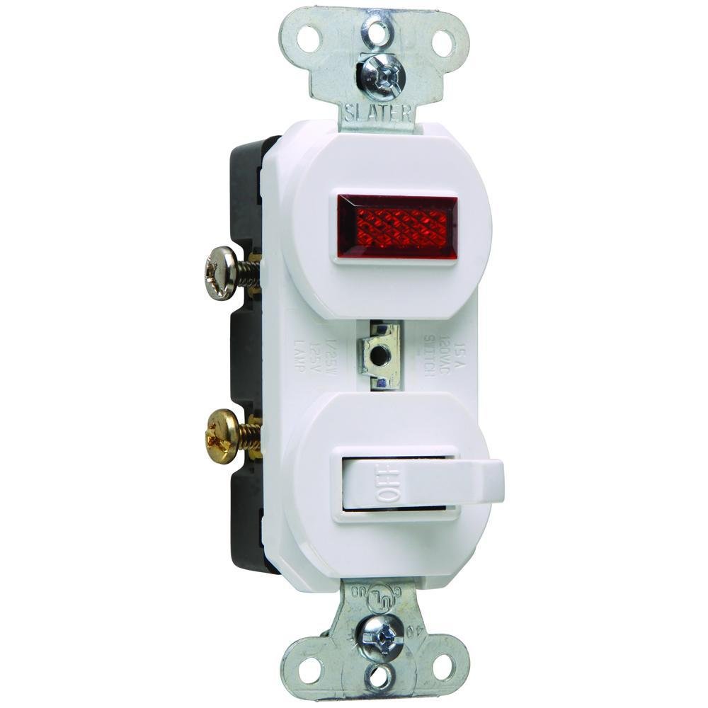 692-WG - Single-Pole Combination Switch and Pilot Light, White