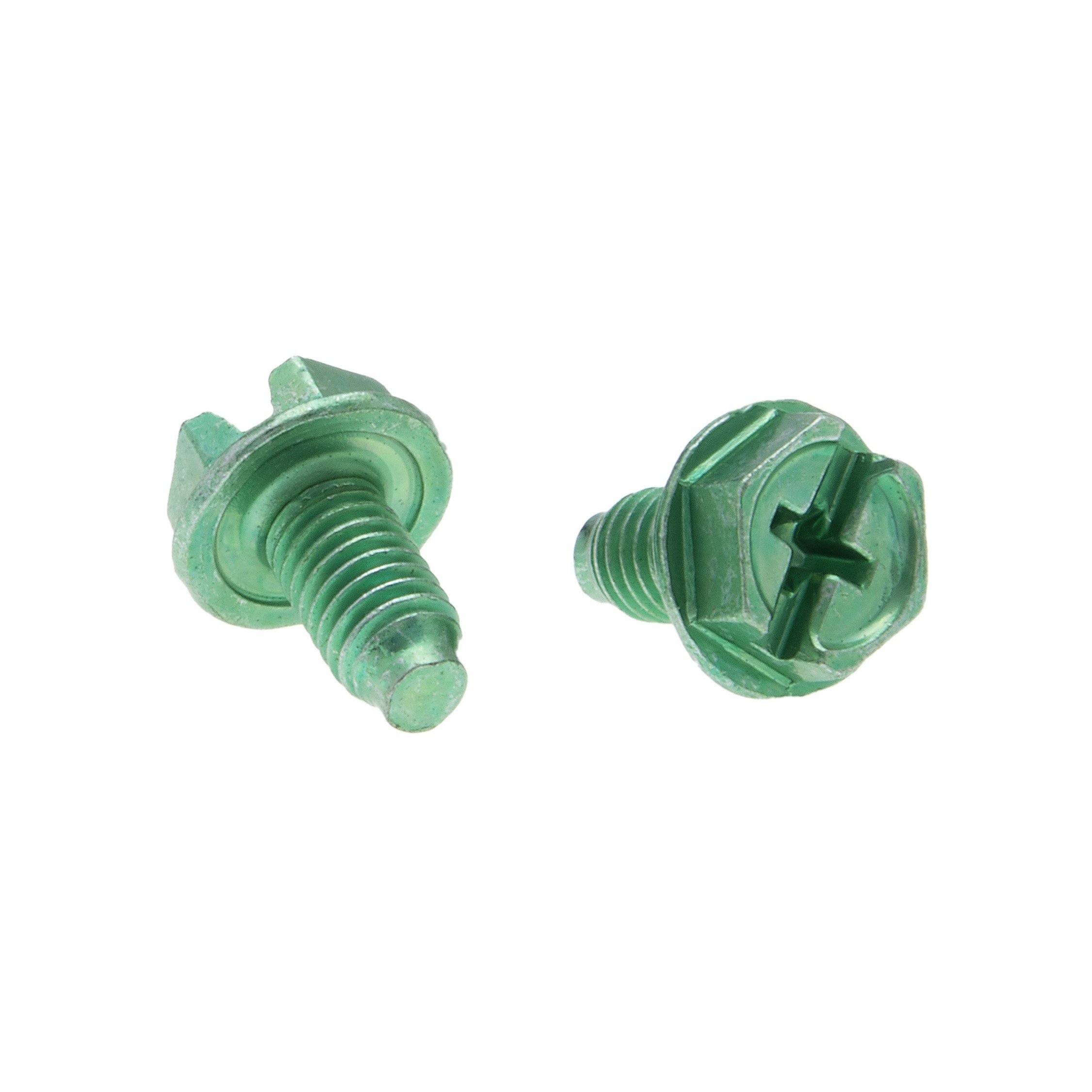 JGSH24 - Metallics 10-32 X 3/8 Hex Washer Head Slotted Type F Grounding Screw Zinc And Green-100 Per Jar (JGSH24)