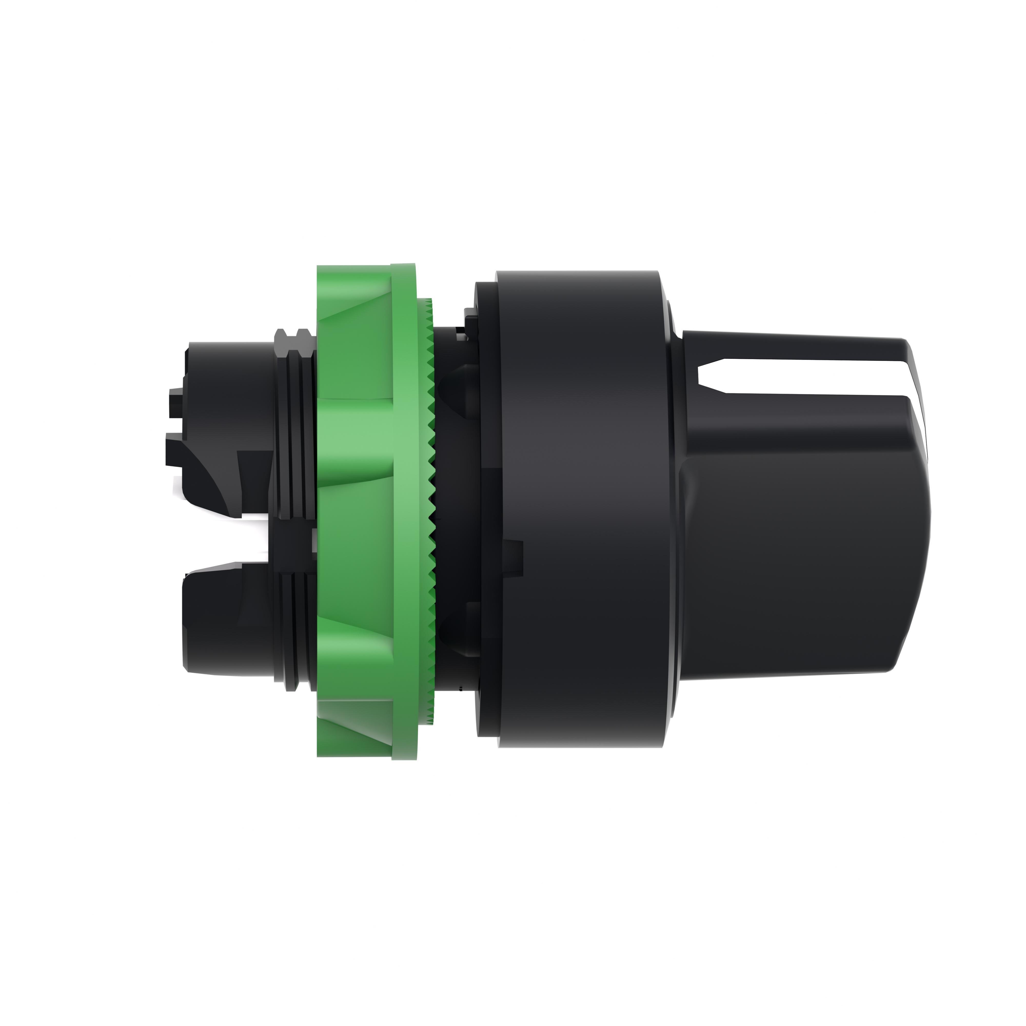 Picture of ZB5AD4 - Head for selector switch, Harmony XB5, plastic, black, 22mm, 2 positions, spring return from right to left