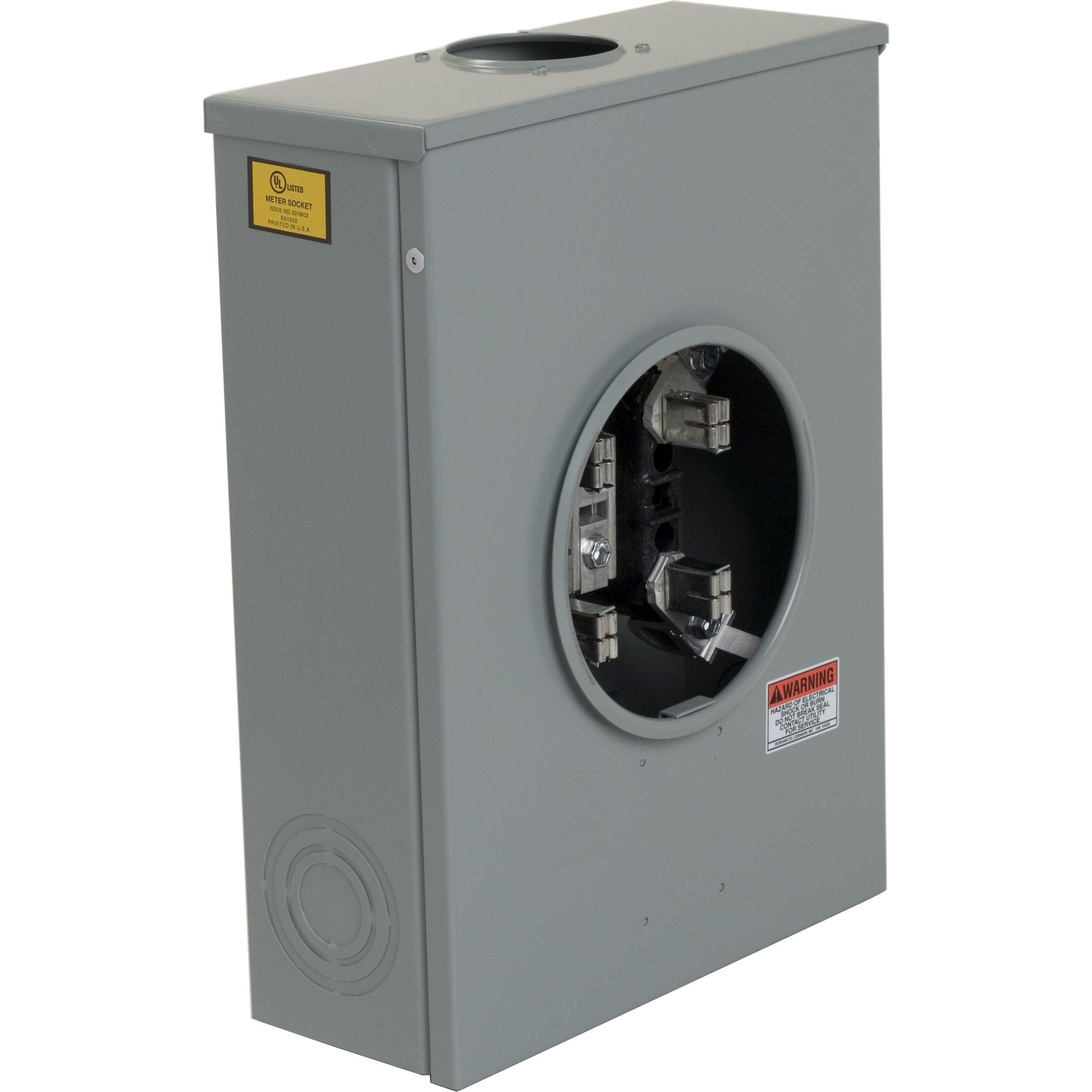 URTRS213B - Meter socket, ringed, 1 phase, 3 wire, 4 jaws, Series A, no bypass, no jaw release