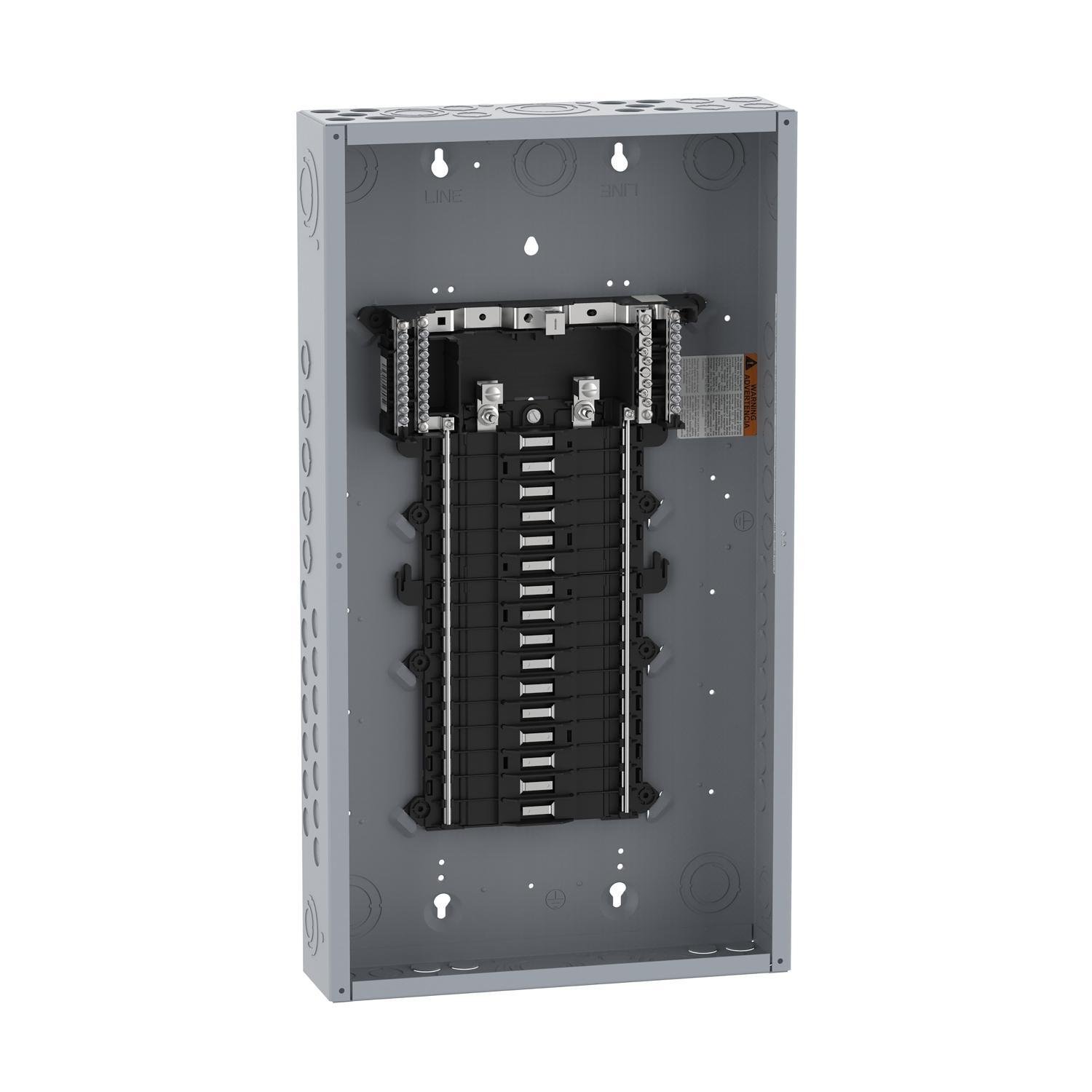 Picture of QO132L125PG - Load center, QO, 1 phase, 32 spaces, 38 circuits, 125A convertible main lugs, PoN, NEMA1, gnd bar