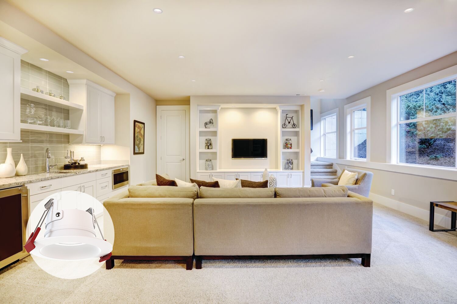 Picture of WF2DREGSMALO25SWW590CRI120MWM6 - Wafer 2 in. Regressed Smooth Adjustable Lumen and CCT Canless IC Rated Dimmable Integrated LED Recessed Light Trim