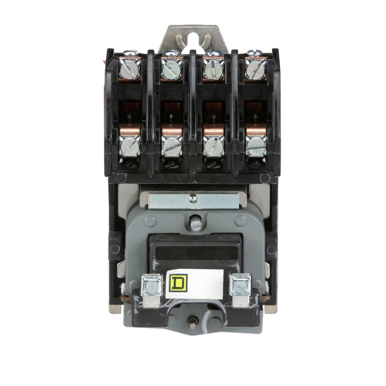 8903LO40V04 - Contactor, Type L, multipole lighting, electrically held, 30A, 4 pole, 600V, 277VAC 60Hz coil, open style [TAA]