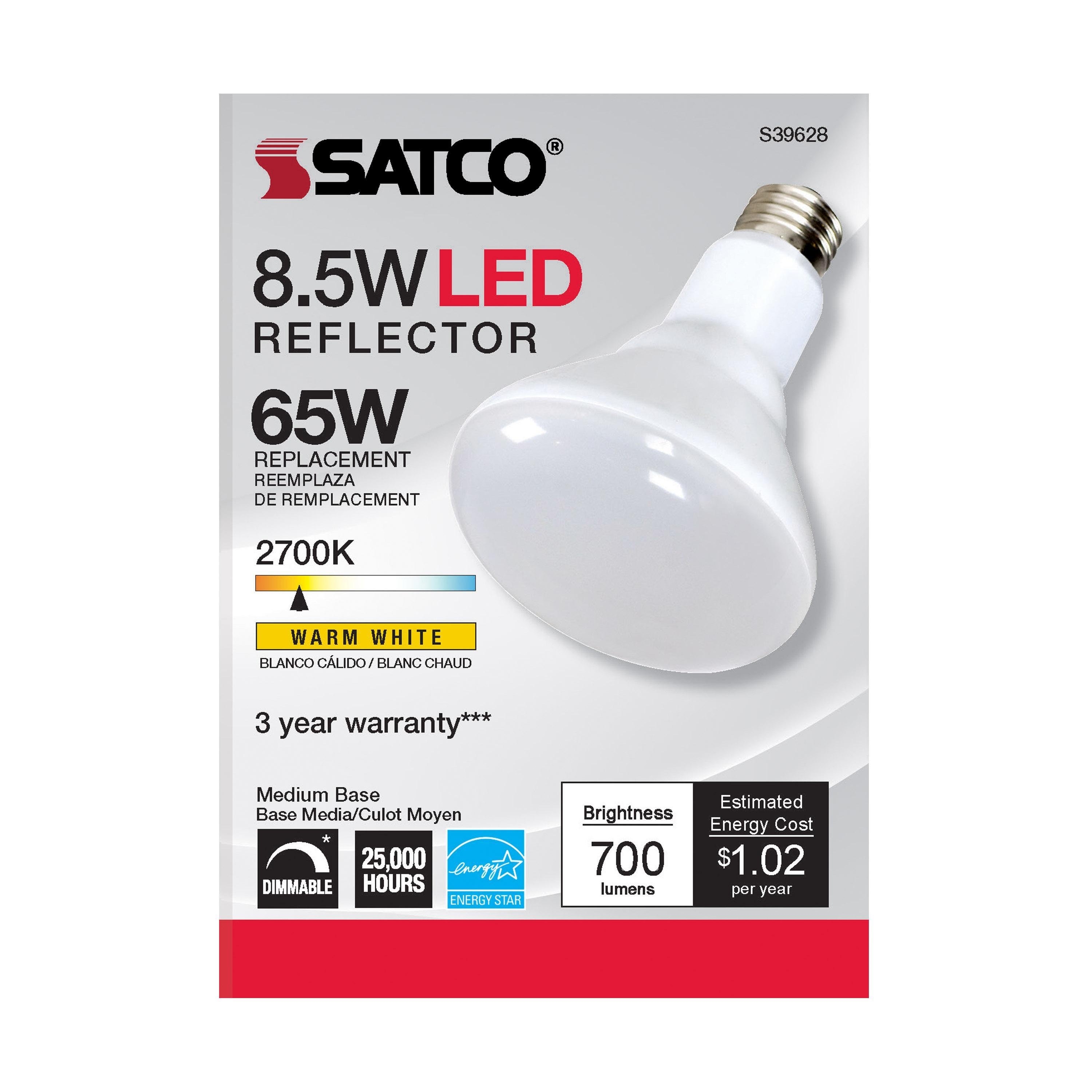 Picture of S39628 - 8.5 Watt - BR30 LED - 2700K - 80 CRI - Medium Base - 120 Volts - Dimmable - 48-pack