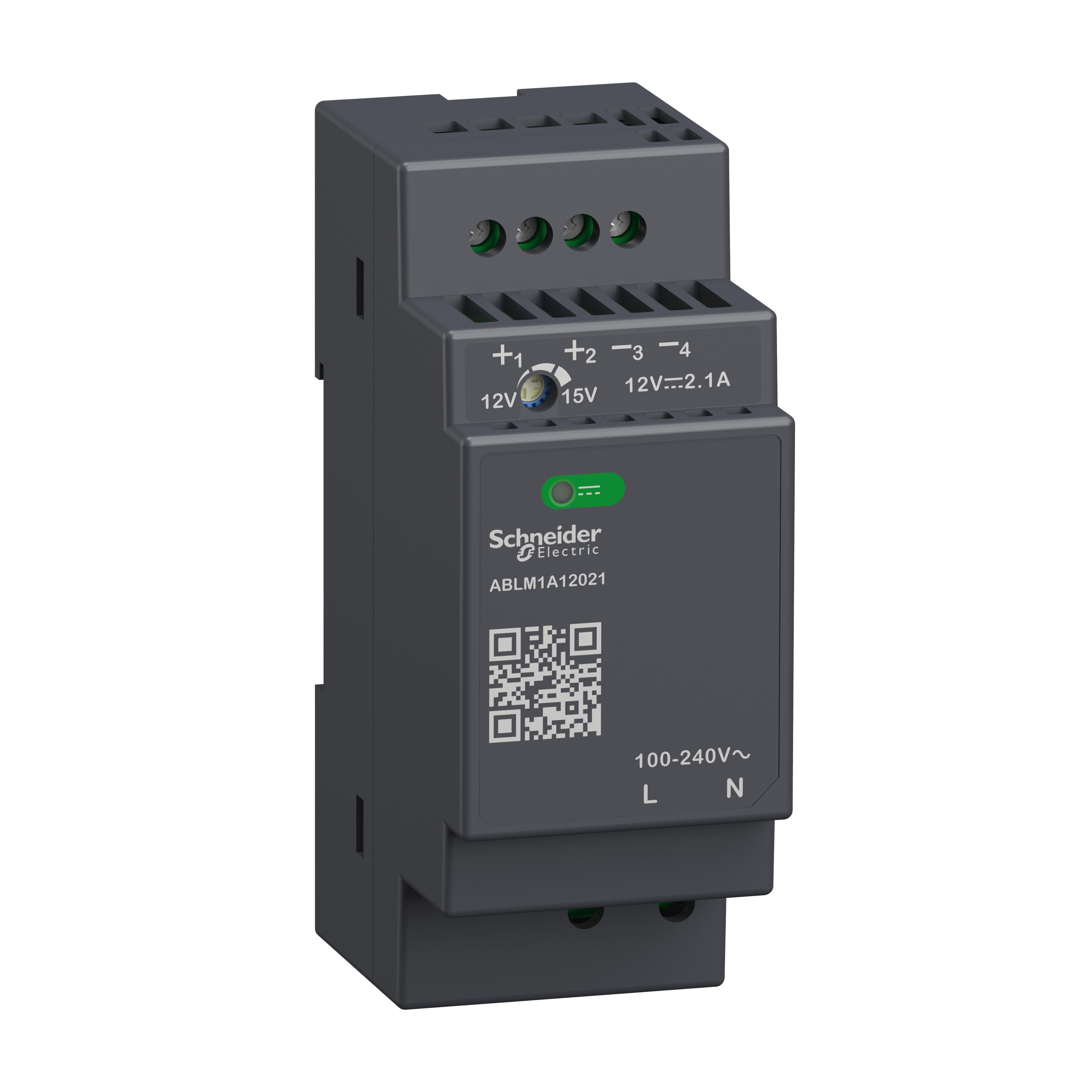 Picture of ABLM1A12021 - Regulated Power Supply, 100 to 240V AC, 12V, 2.1A, single phase, Modular