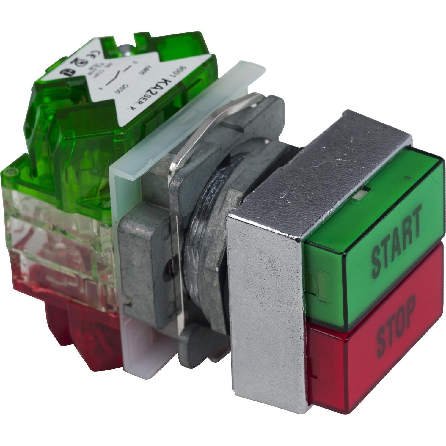 9001KXRC136 - Push button, Harmony 9001K, 30mm 2 push buttons, green marked START / red marked STOP, 10A, 600V AC, 1NO + 1NC