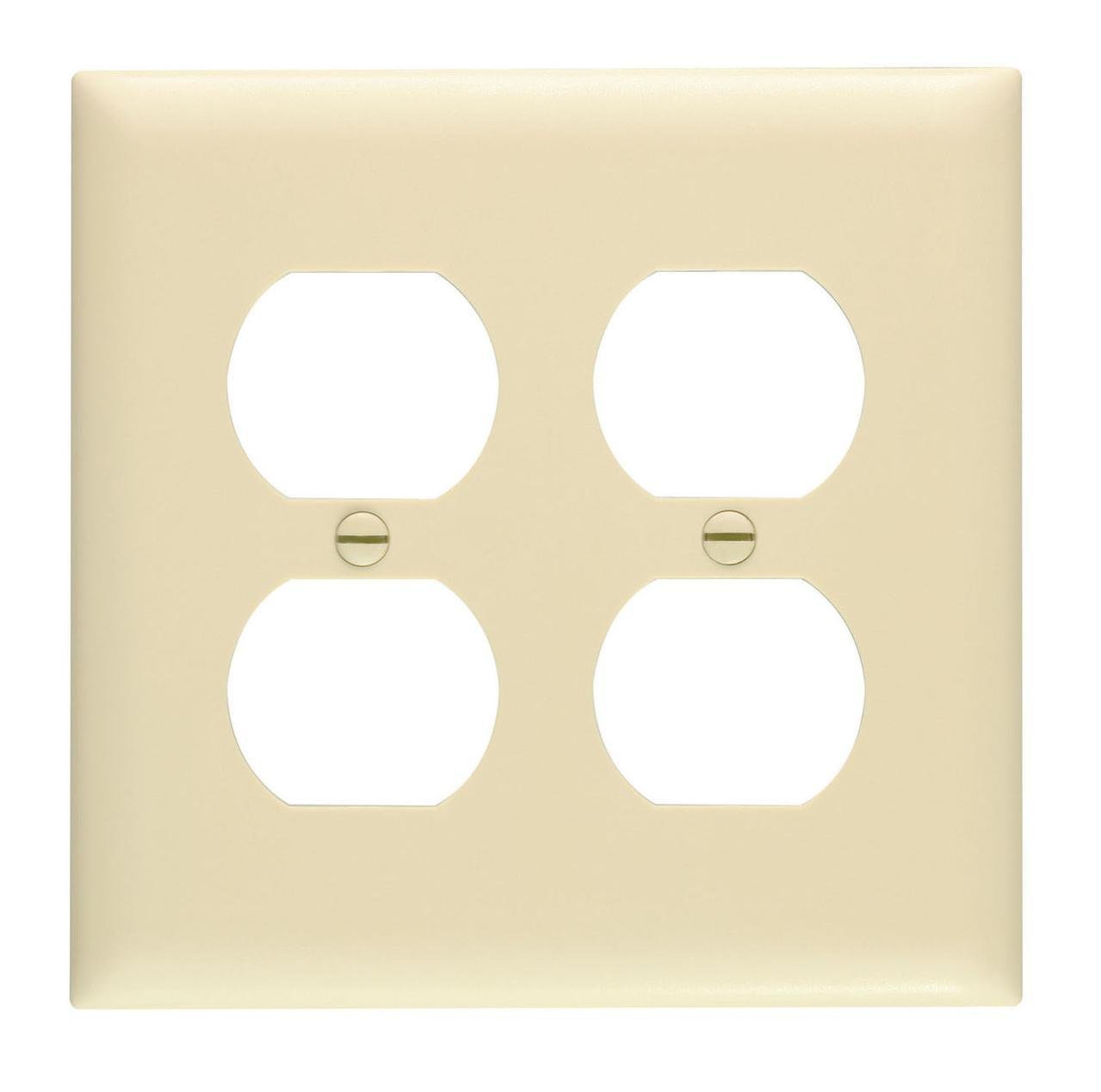TP82-I - TradeMaster® 2-Gang Nylon Wall Plate, 2 Duplex Receptacle Openings, Ivory