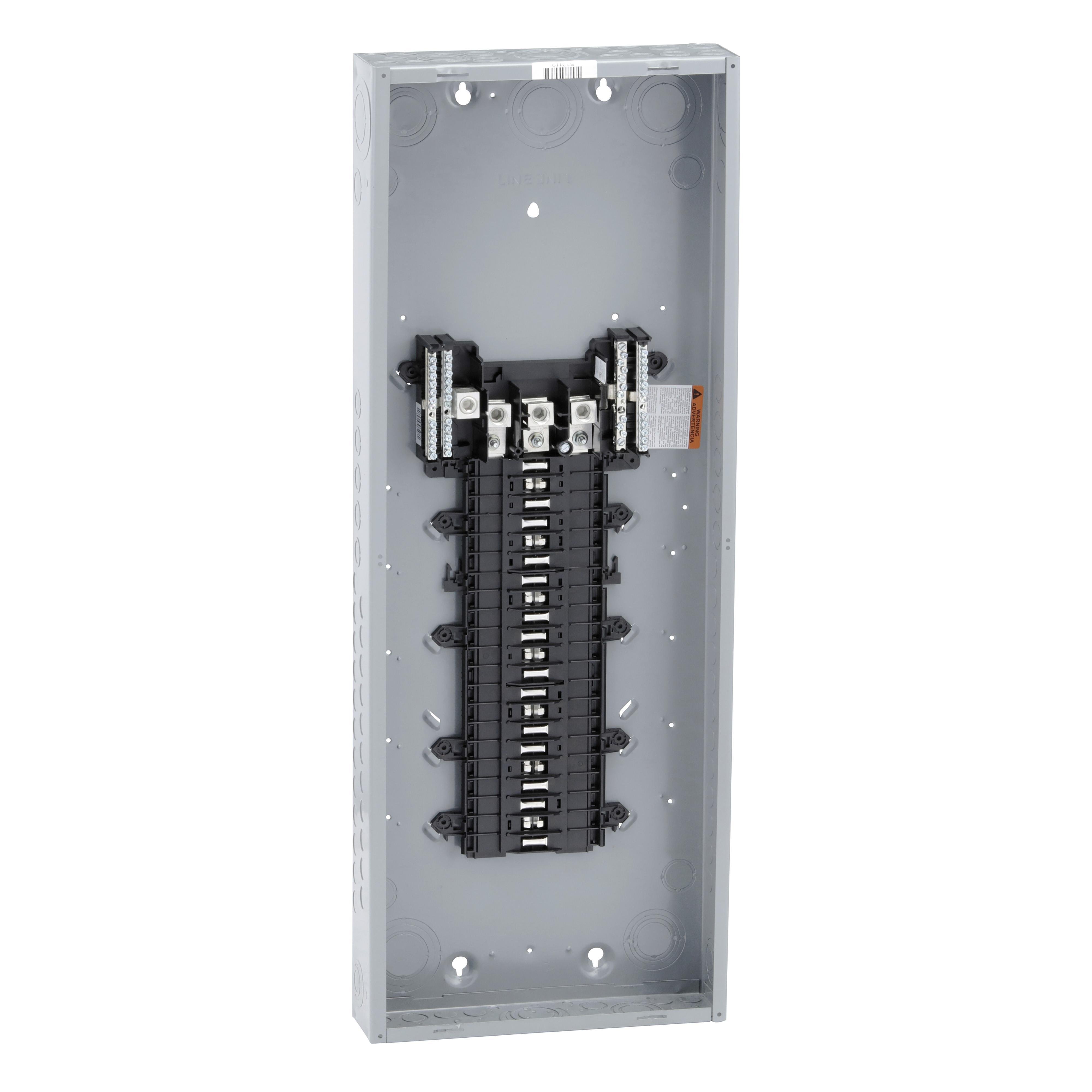 QO342L225G - Load center, QO, 3 phase, 42 spaces, 42 circuits, 225A fixed main lugs, NEMA1, gnd bar, UL