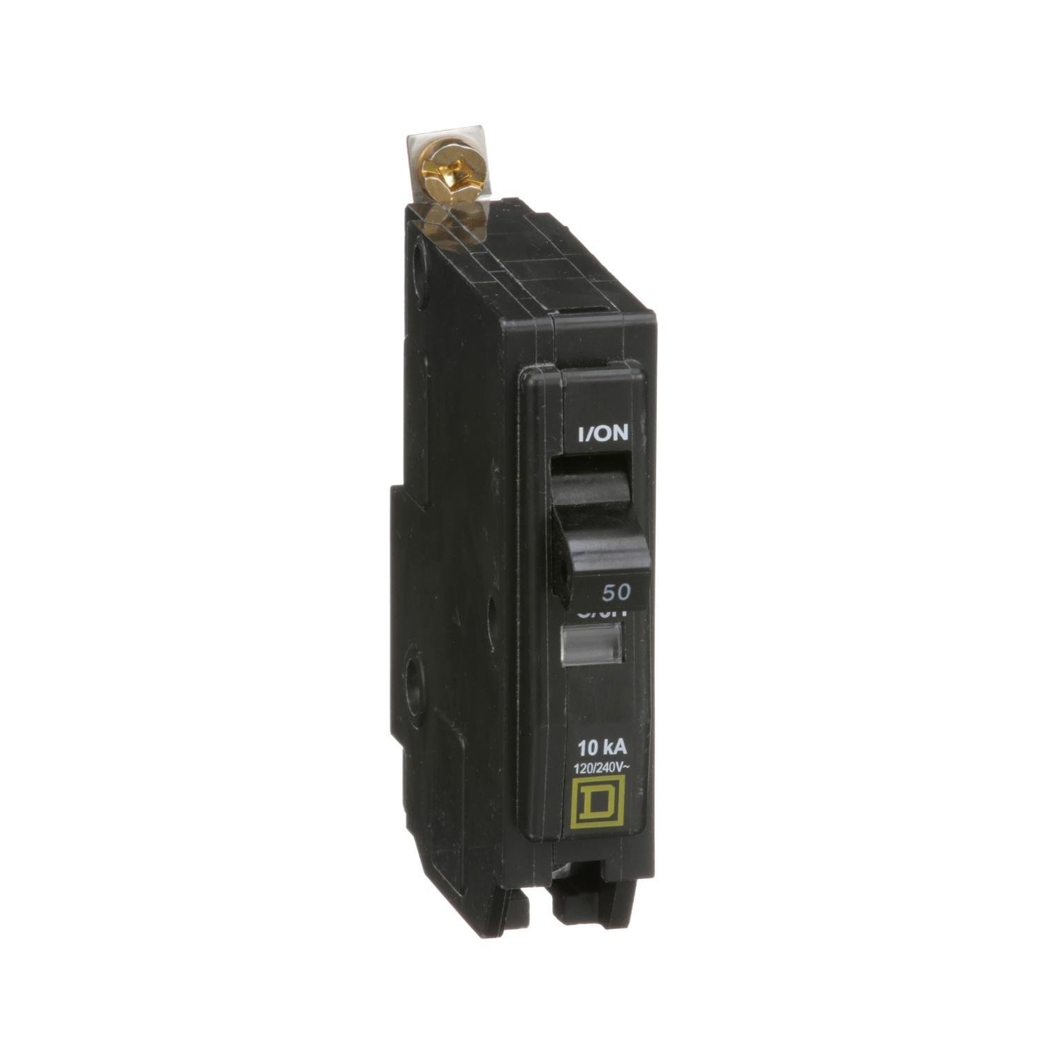 Picture of QOB150 - Mini circuit breaker, QO, 50A, 1 pole, 120/240VAC, 10kA, bolt on