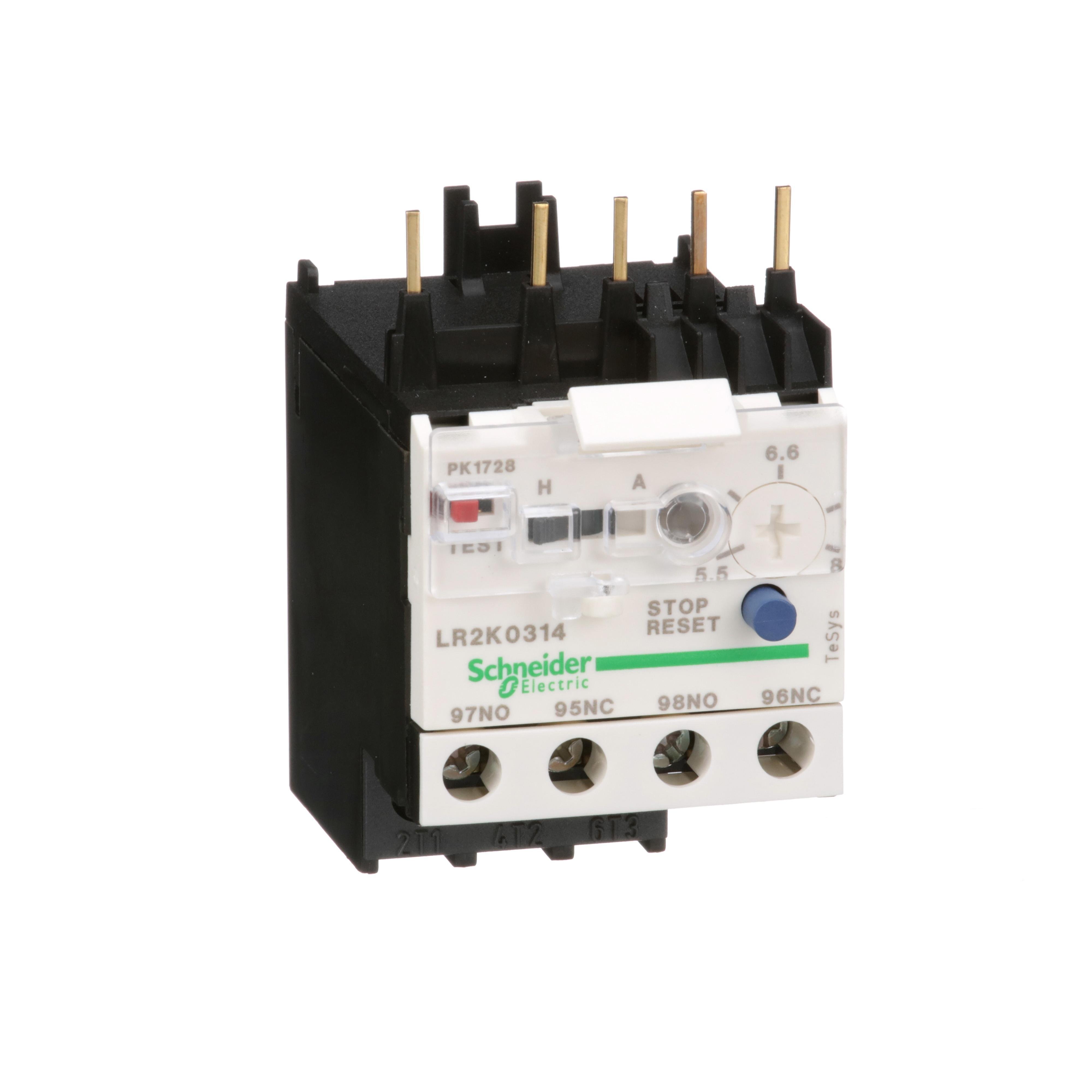 LR2K0314 - Differential thermal overload relays, TeSys K, 5.5 to 8 A, class 10A