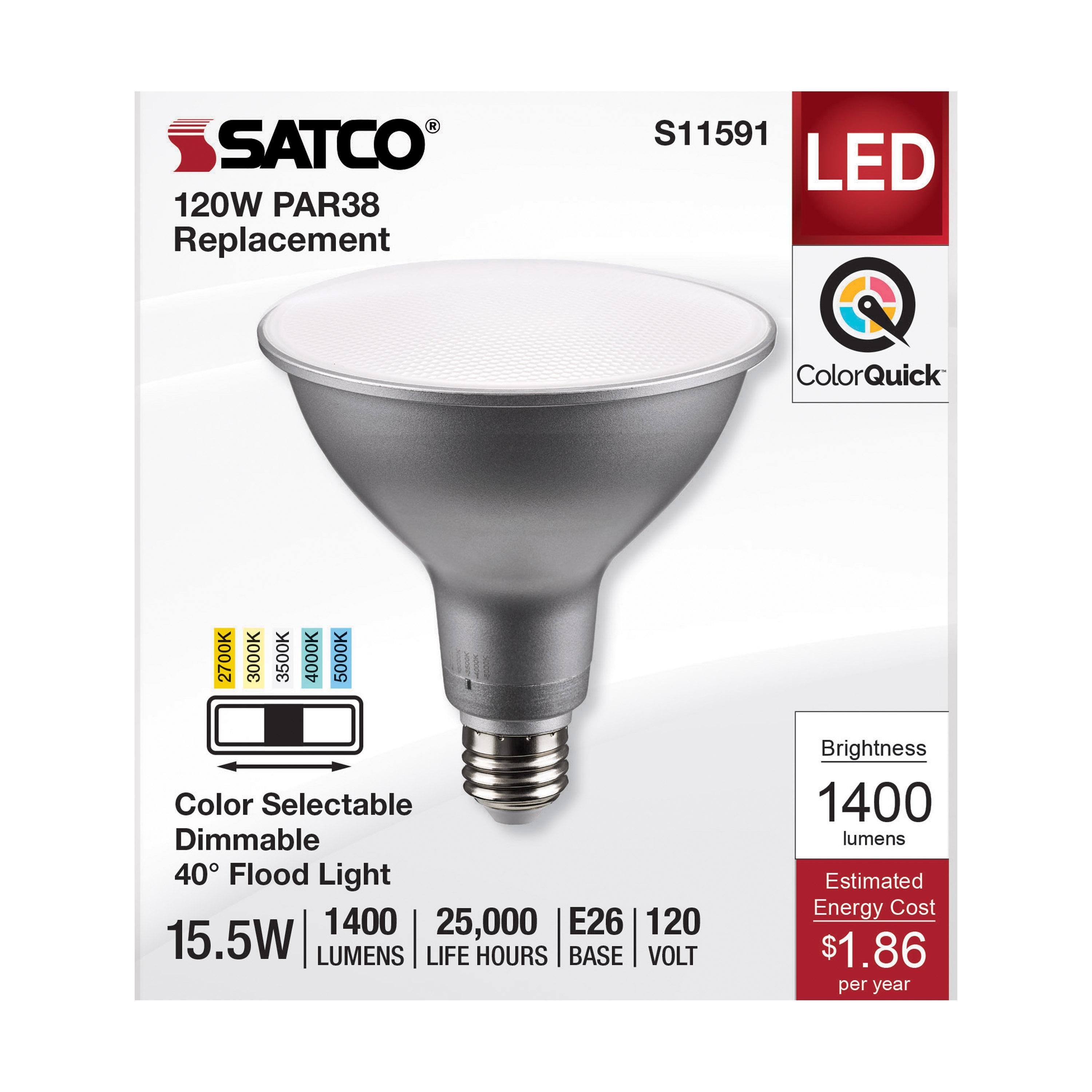 Picture of S11591 - 15.5 Watt PAR38 LED - Medium Base - Silver Finish - CCT Selectable - 120 Volt - 40 Degree Beam Angle