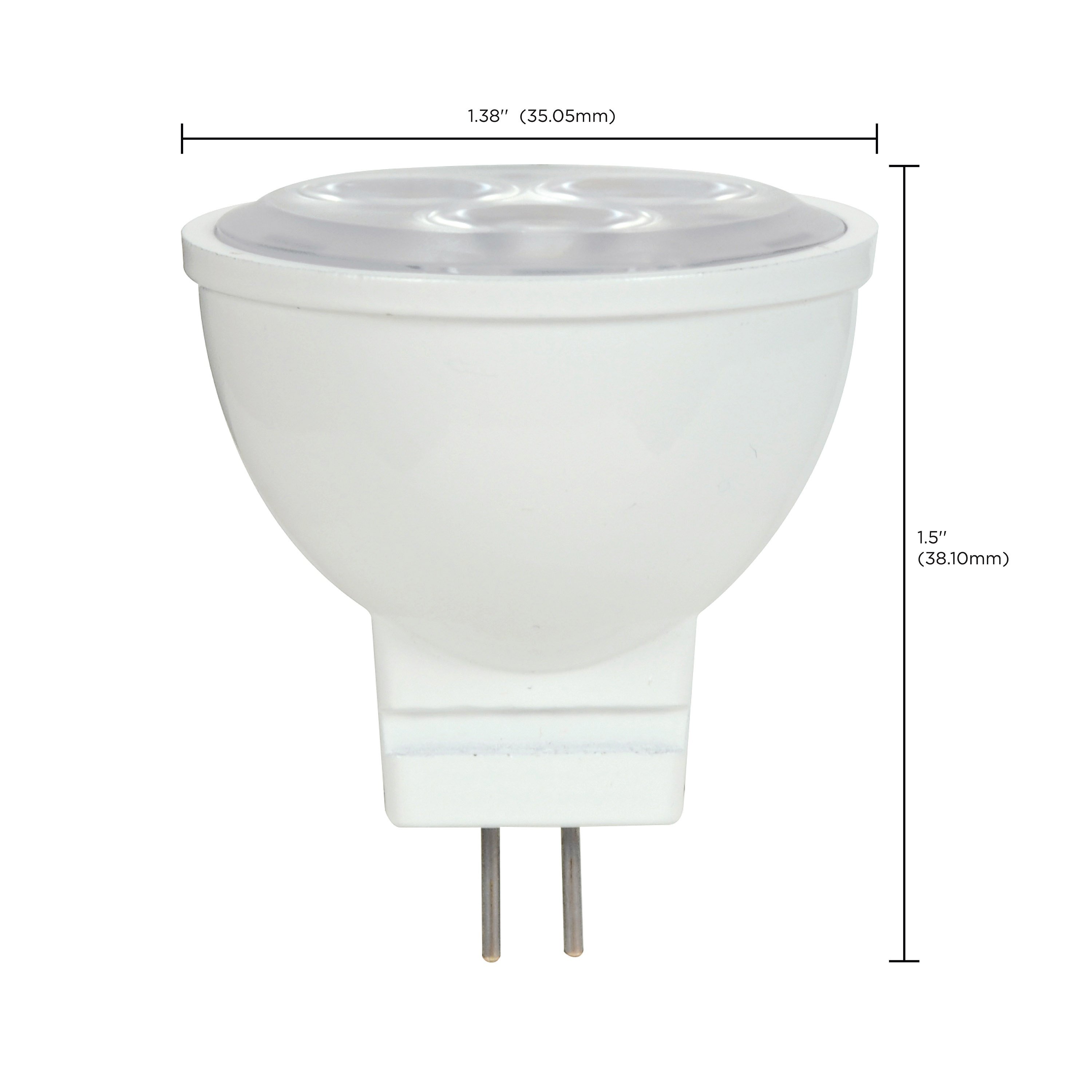Picture of S9281 - 3W - LED - MR11 - 3000K - 25 deg. beam spread - 25000 Average rated hours - 210 Lumens - GU4 base - 12 Volt AC/DC