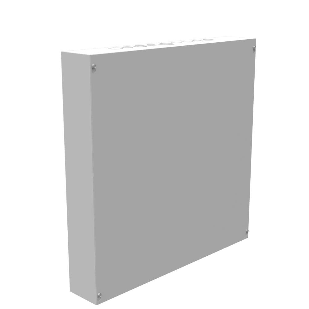 Picture of 24244-SC1 - 24X4X24 Screw Cover Type 1 UL Listed Steel Knockouts ANSI 61 Gray Cover With Teardrop Slots Mounting Holes In Back