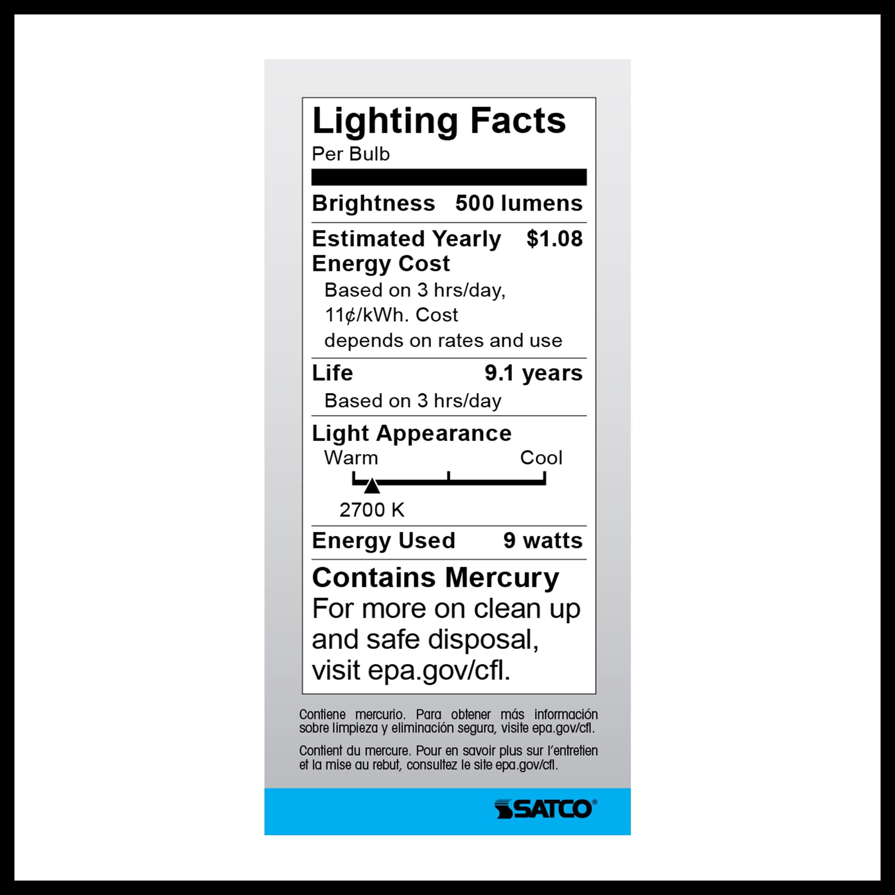 Picture of S8201 - 9 Watt - Mini Spiral Compact Fluorescent - 2700K - 82 CRI - GU24 base - 120 Volt