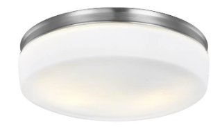 FM504SN - Visual Comfort Studio, 2 Light 14 Inch Flush Mount, Satin Nickel