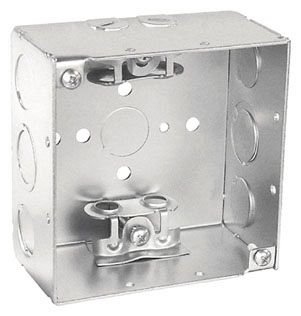 52171-BX - 52171-BX - Four Sq. Box 2-1/8" w/ (6) 1/2" & (4) MC/BX Connection Points, 25 Pak