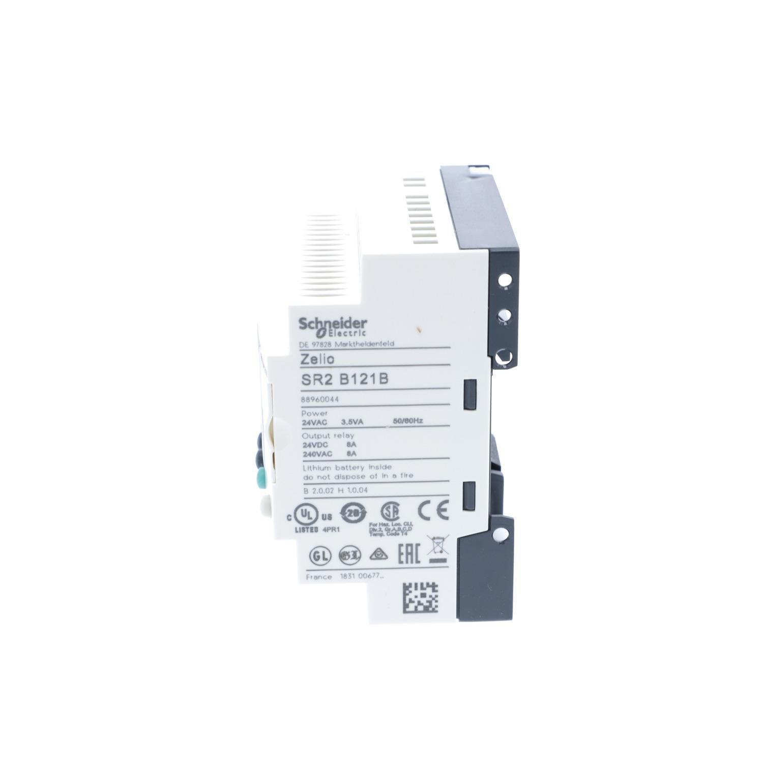 Picture of SR2B121B - compact smart relay, Zelio Logic SR2 SR3, 12 IO, 24V AC, clock, display