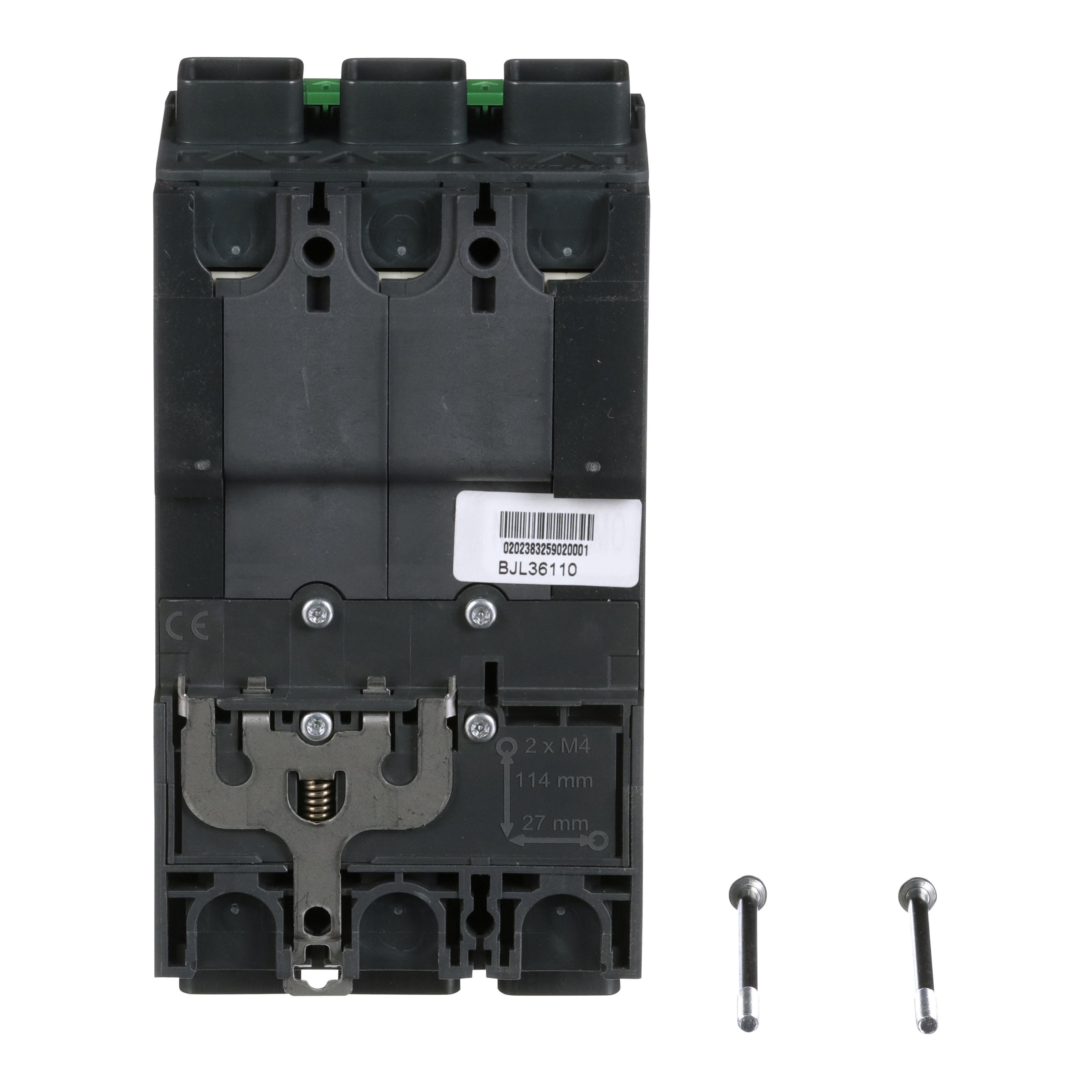 Picture of BJL36110 - Circuit breaker, PowerPacT B, 110A, 3 pole, 600Y/347VAC, 25kA, lugs, thermal magnetic, 80%