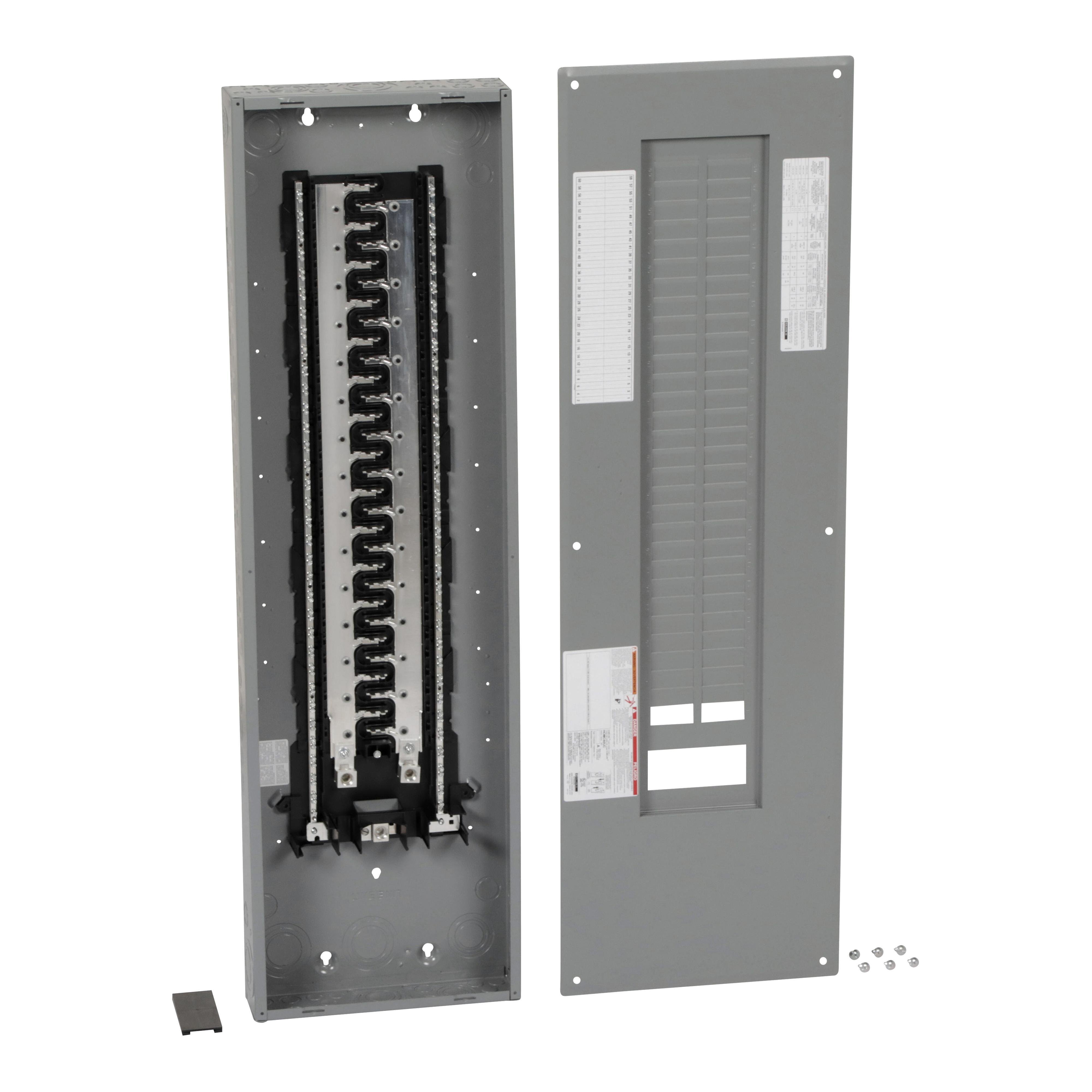 HOM60120L225PC - Load center, Homeline, 1 phase, 60 spaces, 120 circuits, 225A convertible main lugs, PoN, NEMA1, combo cover