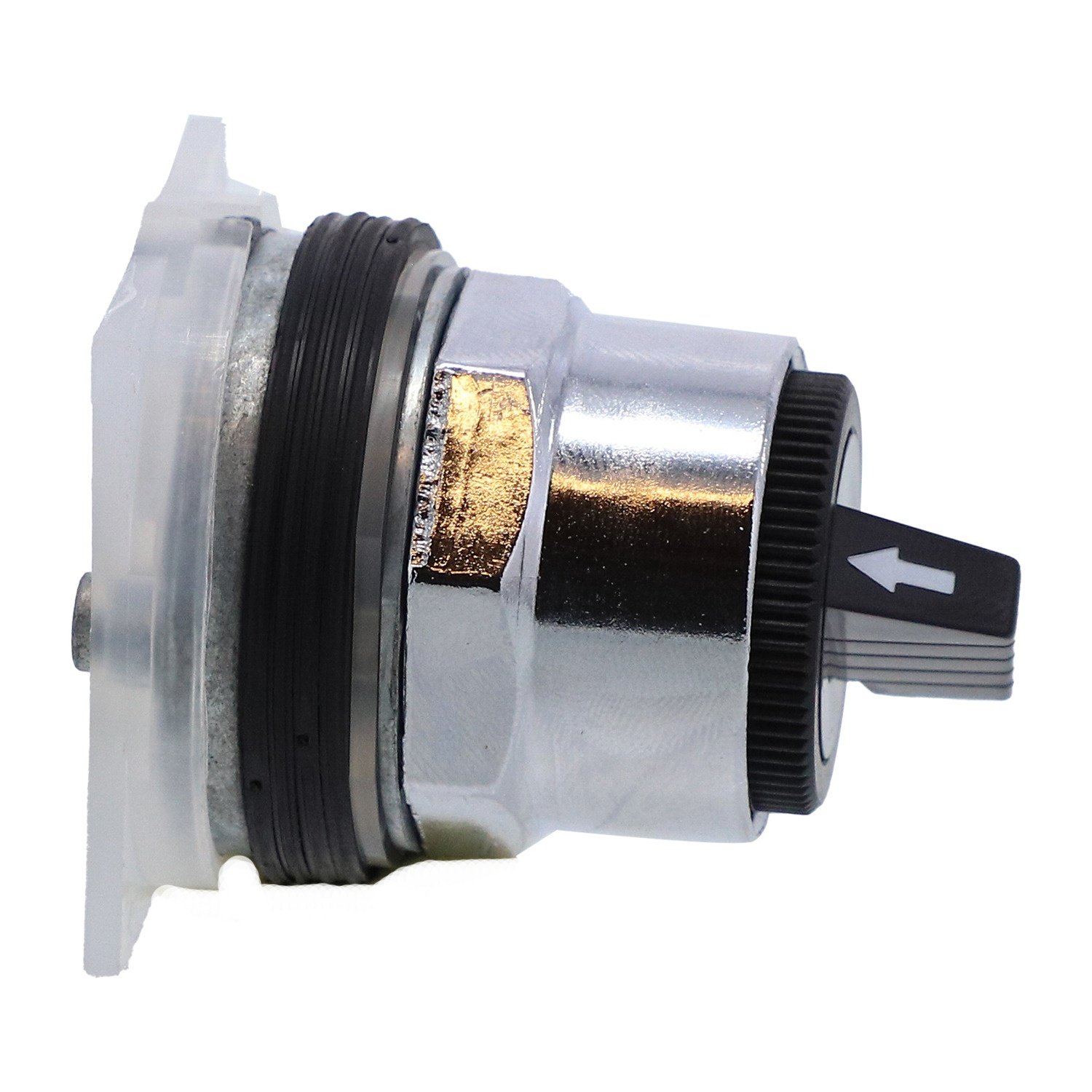 Picture of 9001KS25B - Selector switch head, Harmony 9001K, metal, standard handle, black, 30mm, 2 positions, spring return left to right