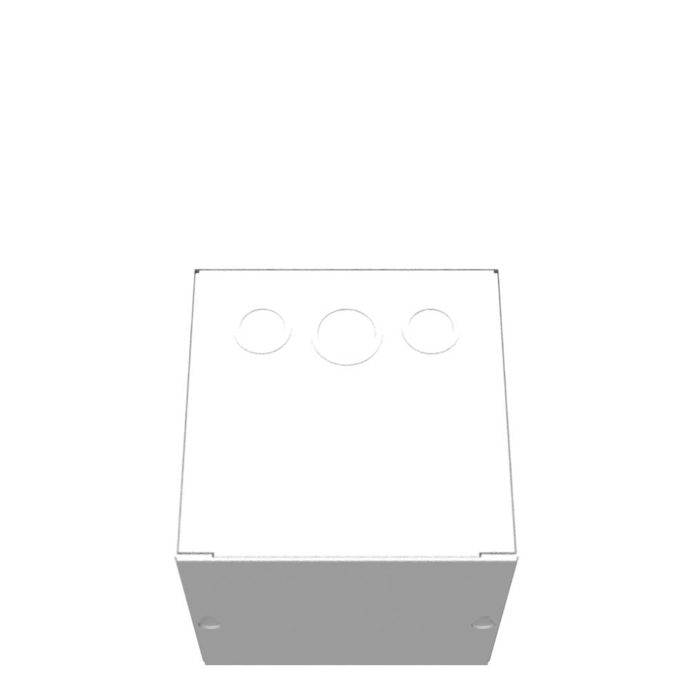 Picture of 666-SC1 - 6x6x6 Screw Cover Type 1 UL Listed Steel Knockouts ANSI 61 Gray Cover With Teardrop Slots Mounting Holes In Back