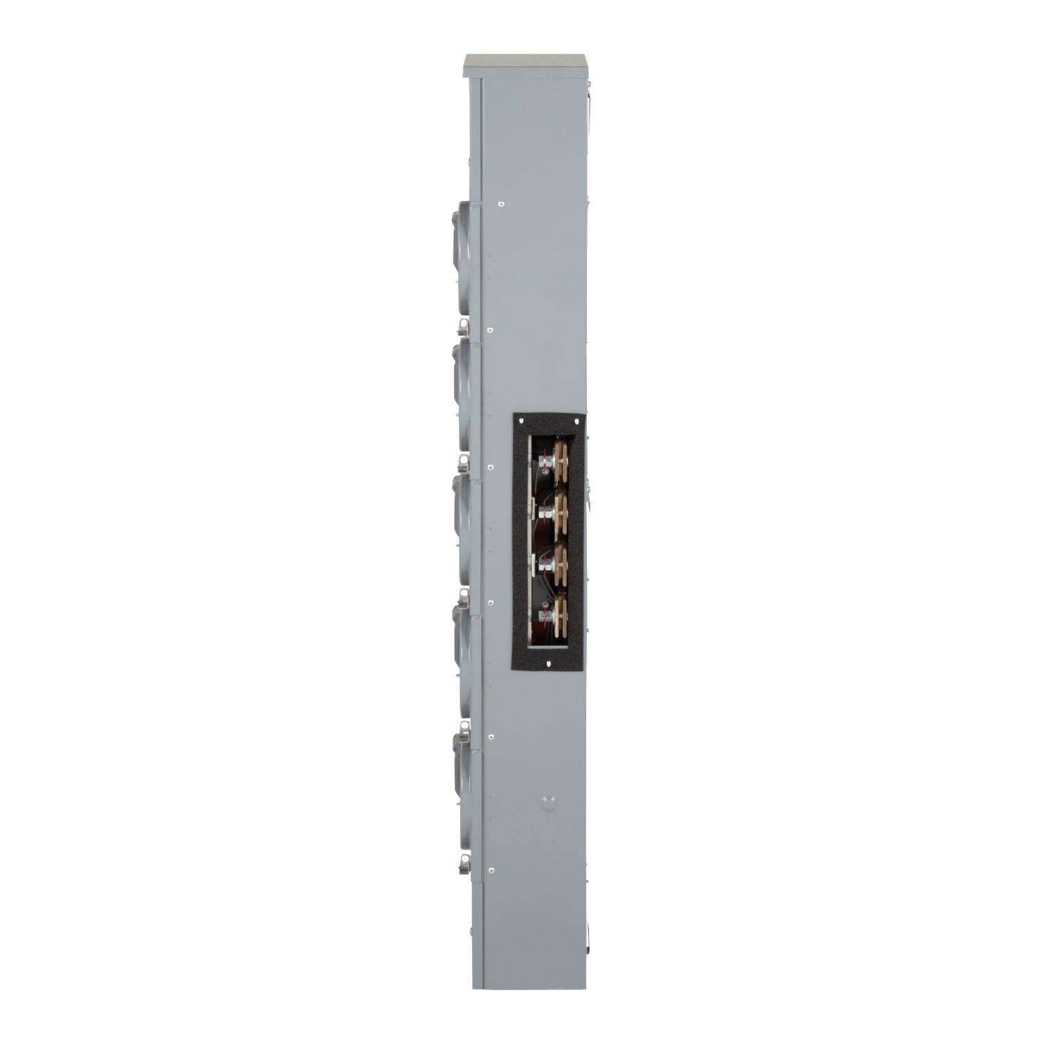 Picture of EZMR315225 - Branch unit, EZ Meter-Pak, 225A, 5 x 5 jaw sockets, 208Y/120VAC, no bypass, ringless, 1200A Al/Cu busbar
