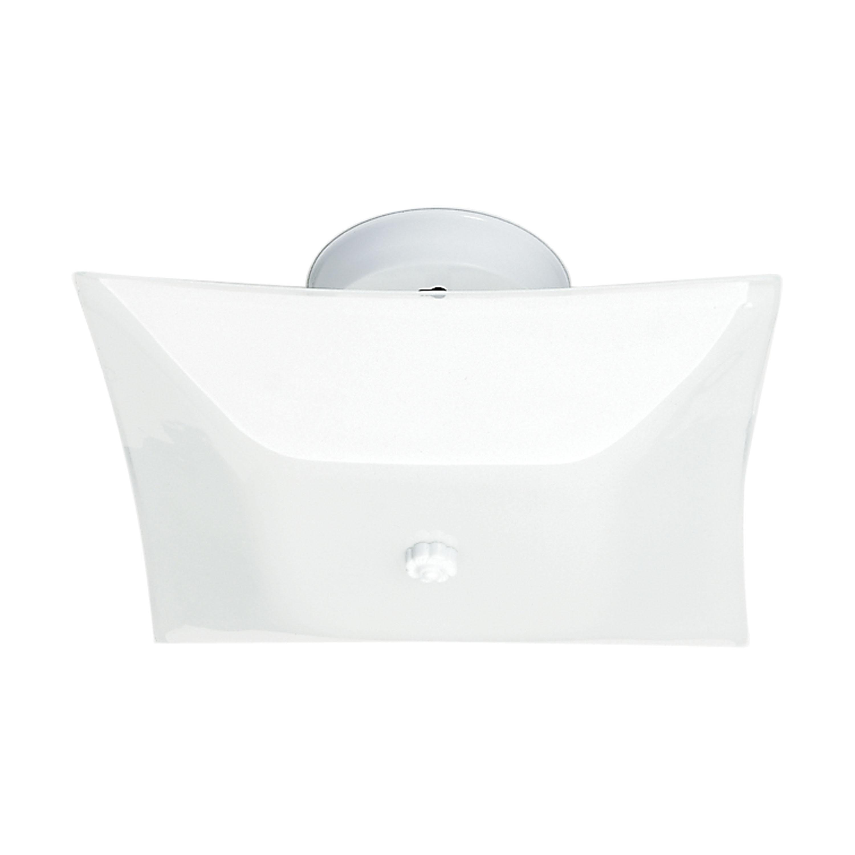 SF77-824 - 2 Light - 12" Flush with White Square Glass - White Finish