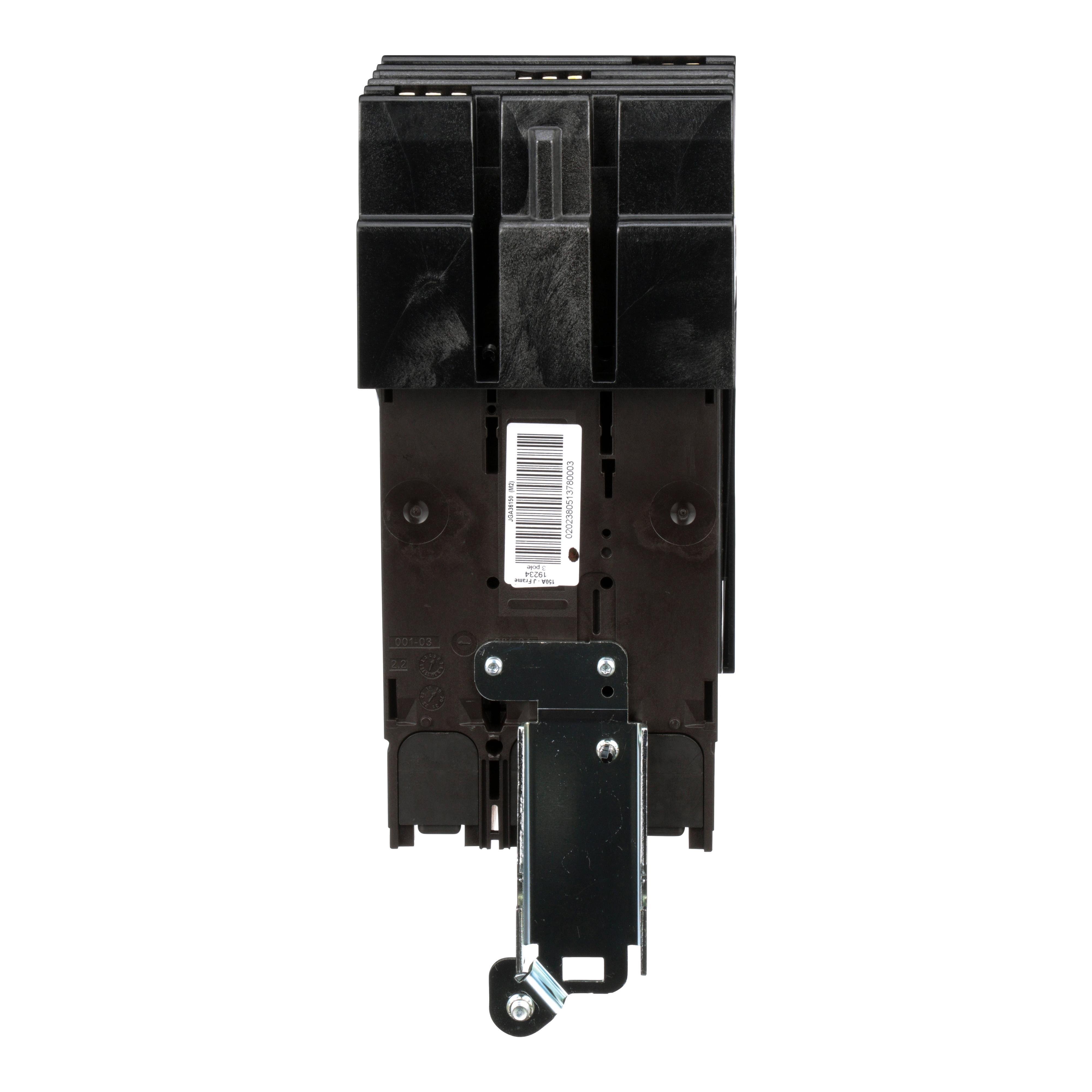 Picture of JGA36150 - Circuit breaker, PowerPacT J, 150A, 3 pole, 600VAC, 18kA, I-Line, thermal magnetic, 80%, ABC