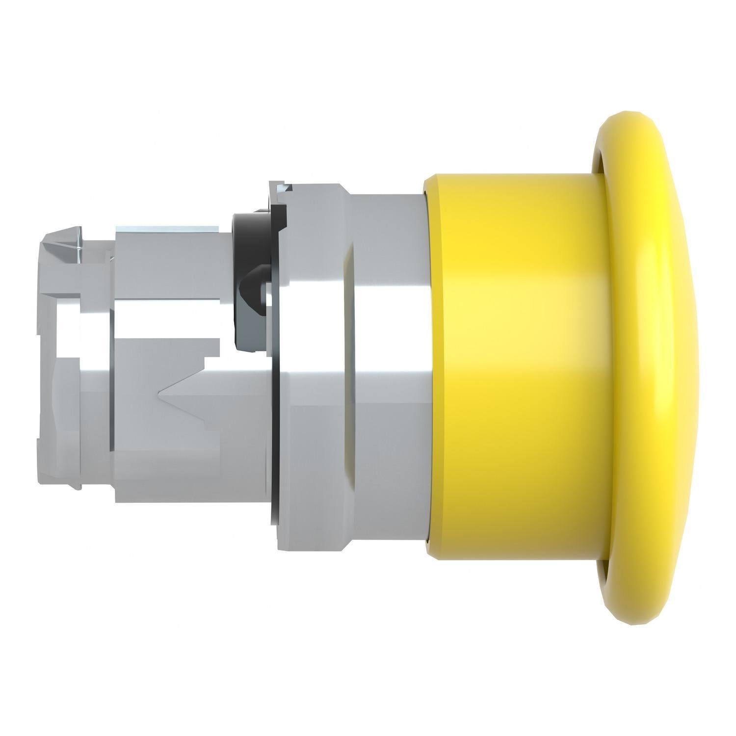 Picture of ZB4BC5 - Head for non illuminated pushbutton, Harmony XB4, mushroom 40mm, metal, yellow, 22mm, spring return