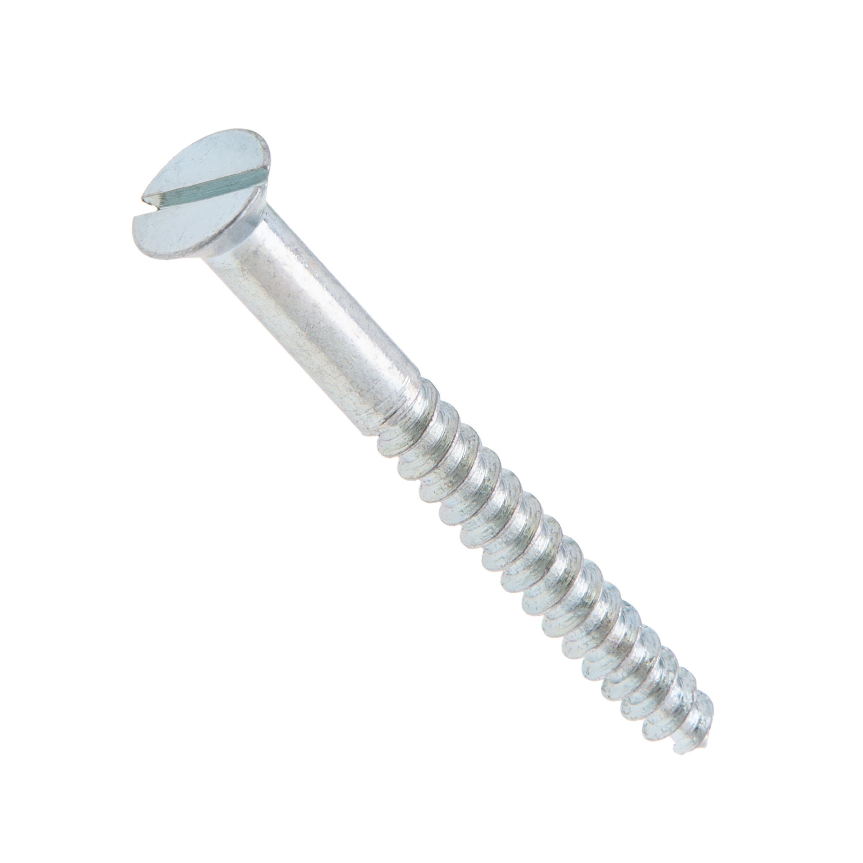 Picture of JFW121 - 4 x 3/4 in. Flat Head Slotted Wood Screws - Steel Zinc - 100qty