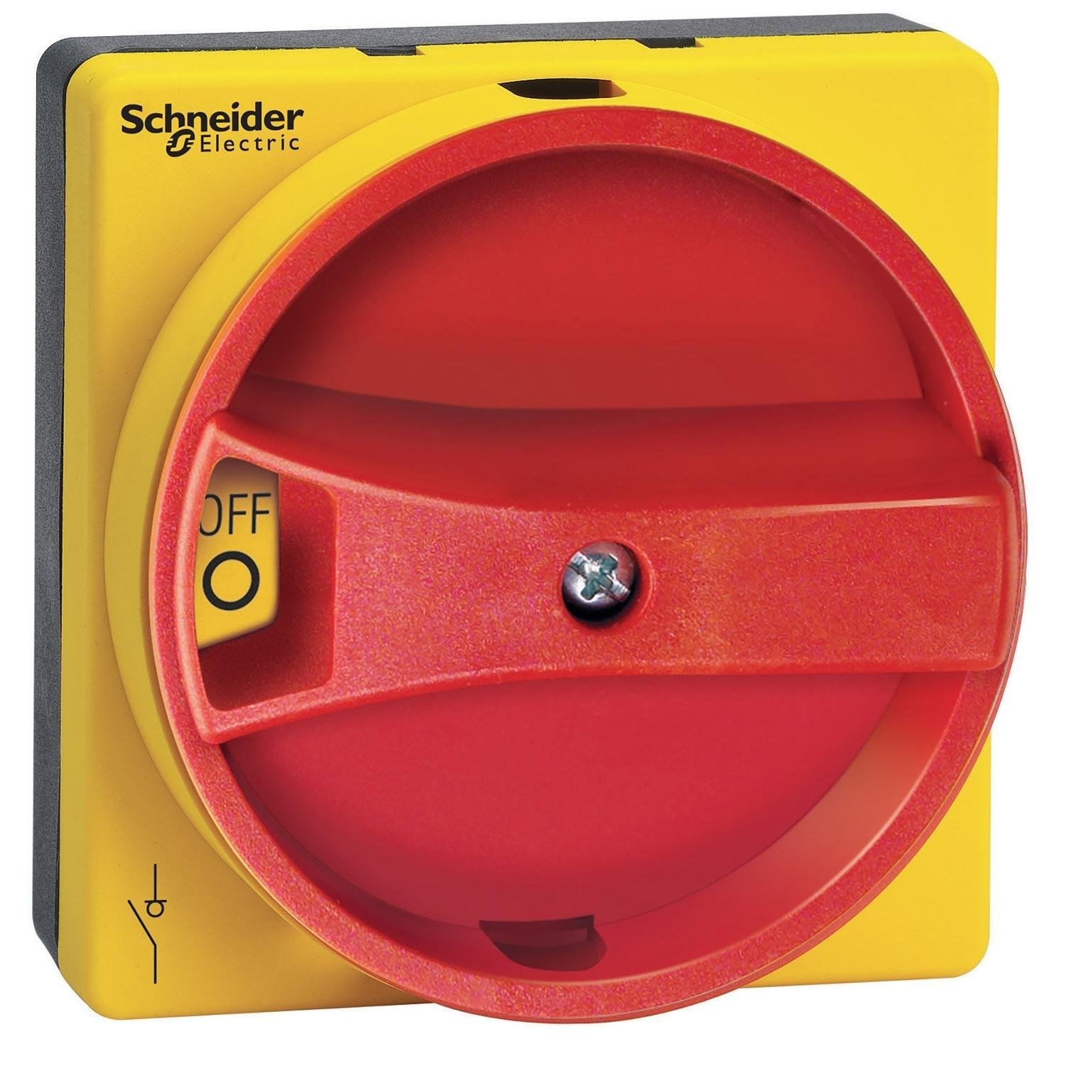 VLSH1S5R - Disconnect switch, TeSys VLS, recessed rotary handle, screw mounting, 65x65mm, red handle, 5mm shaft