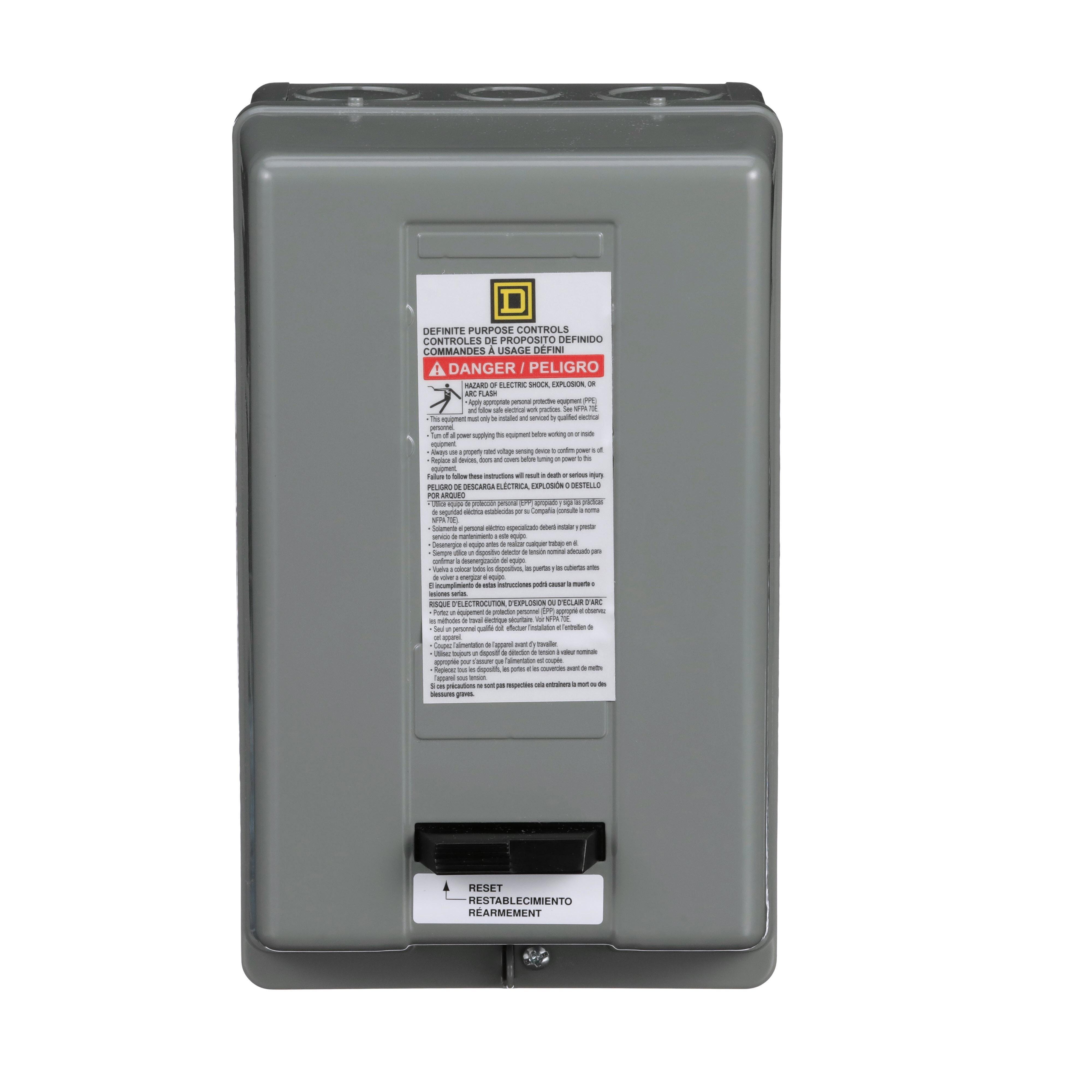 Picture of 8911DPSG43V02 - Starter, Definite Purpose, nonreversing, 40A, 3 pole, 3 phase, 120VAC coil, melting alloy overload, NEMA 1, +options