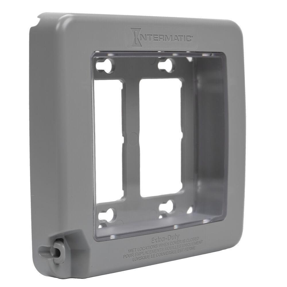 Picture of WP7200G - Low-Profile Extra-Duty Plastic In-Use Weatherproof Cover, Double-Gang, Vrt, Gray