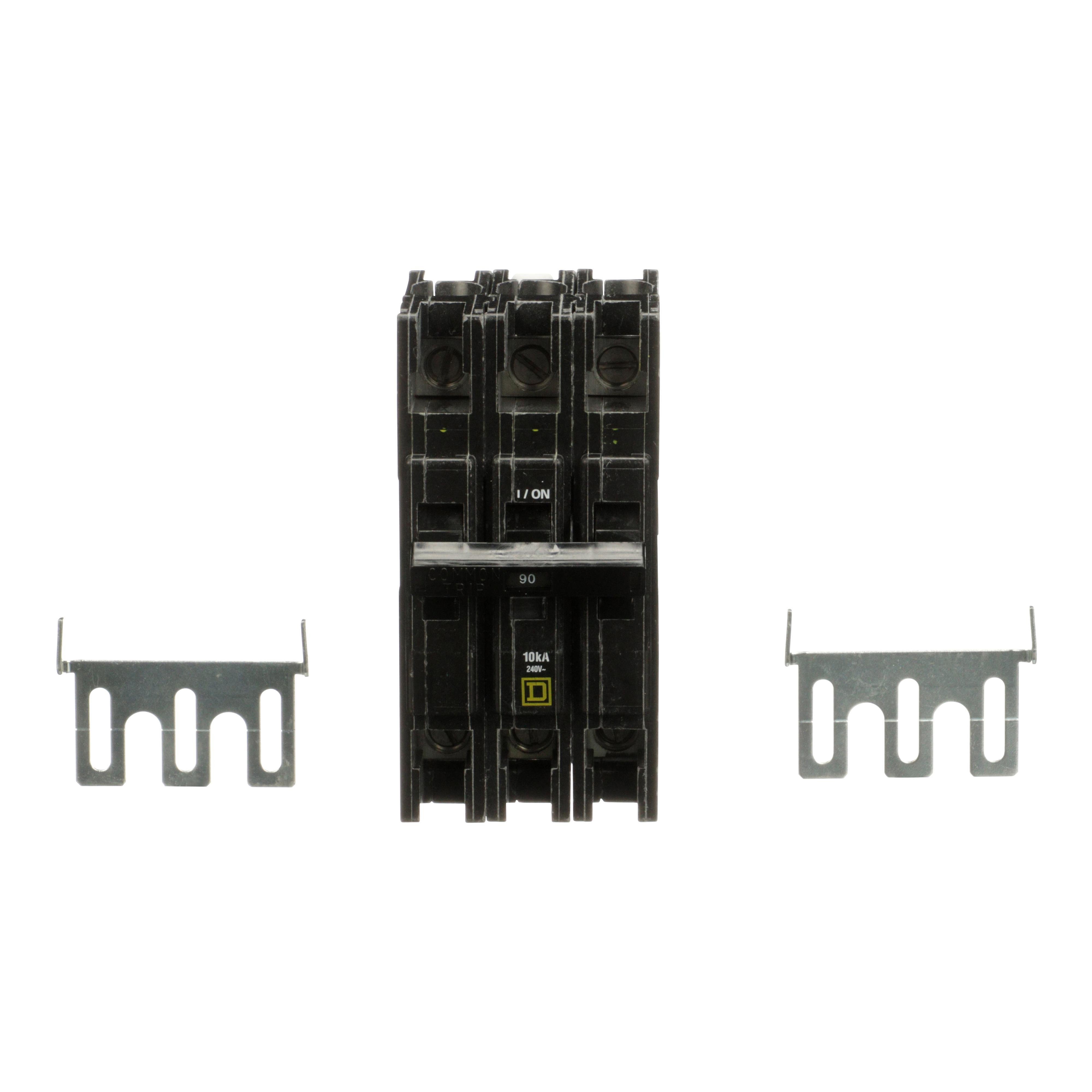 QOU390 - Mini circuit breaker, QOU, 90A, 3 pole, 240 VAC, 10kA