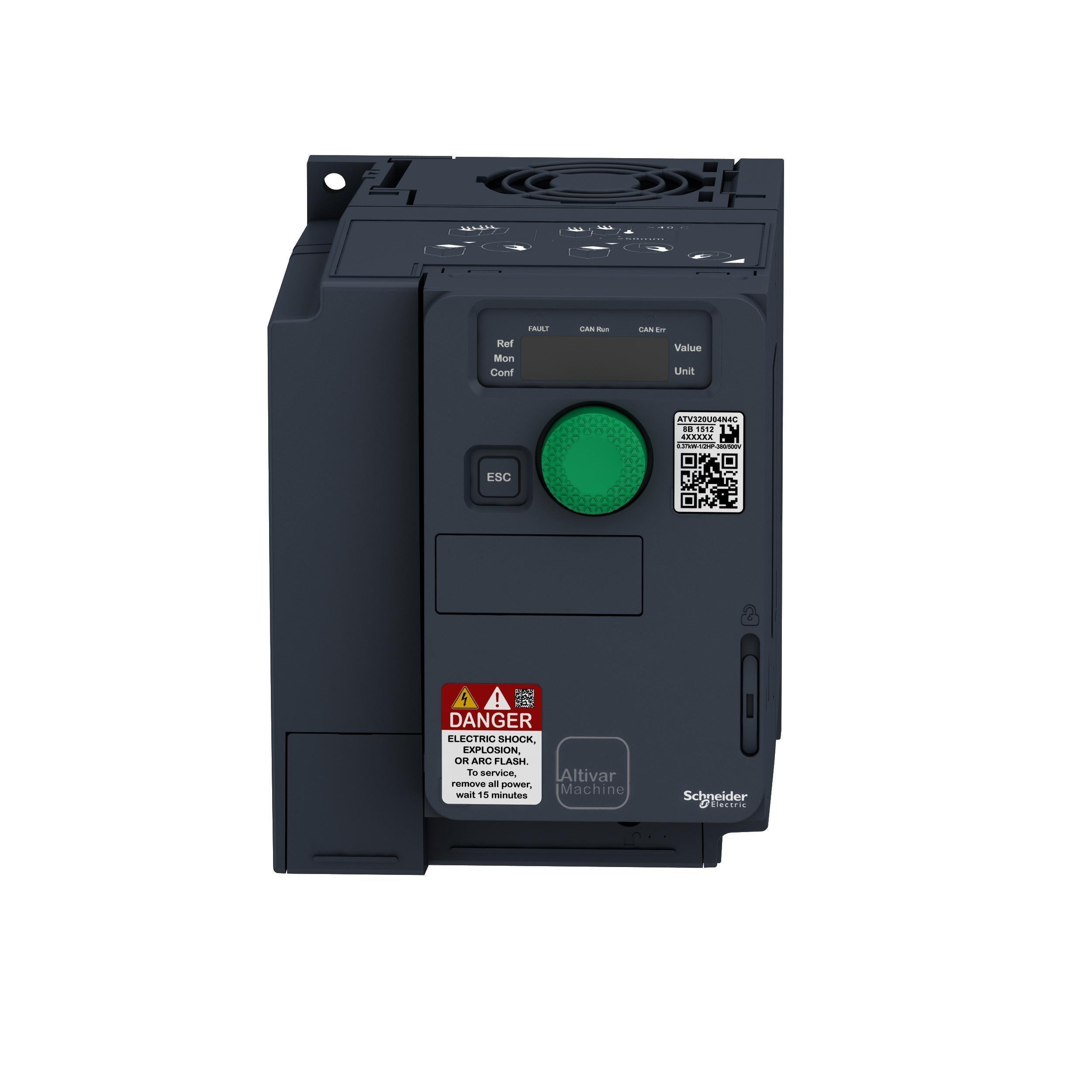 ATV320U15N4C - variable speed drive, Altivar Machine ATV320, 1.5kW, 380 to 500V, 3 phases, compact