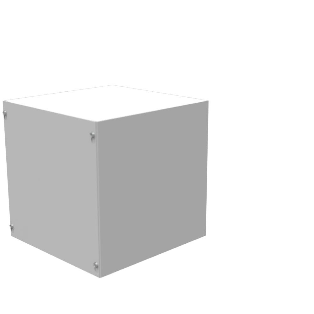 Picture of 121212-SC1-NK - 12x12x12 Screw Cover Type 1 UL Listed Steel No Knockouts ANSI 61 Gray Cover With Teardrop Slots Mounting Holes In Back