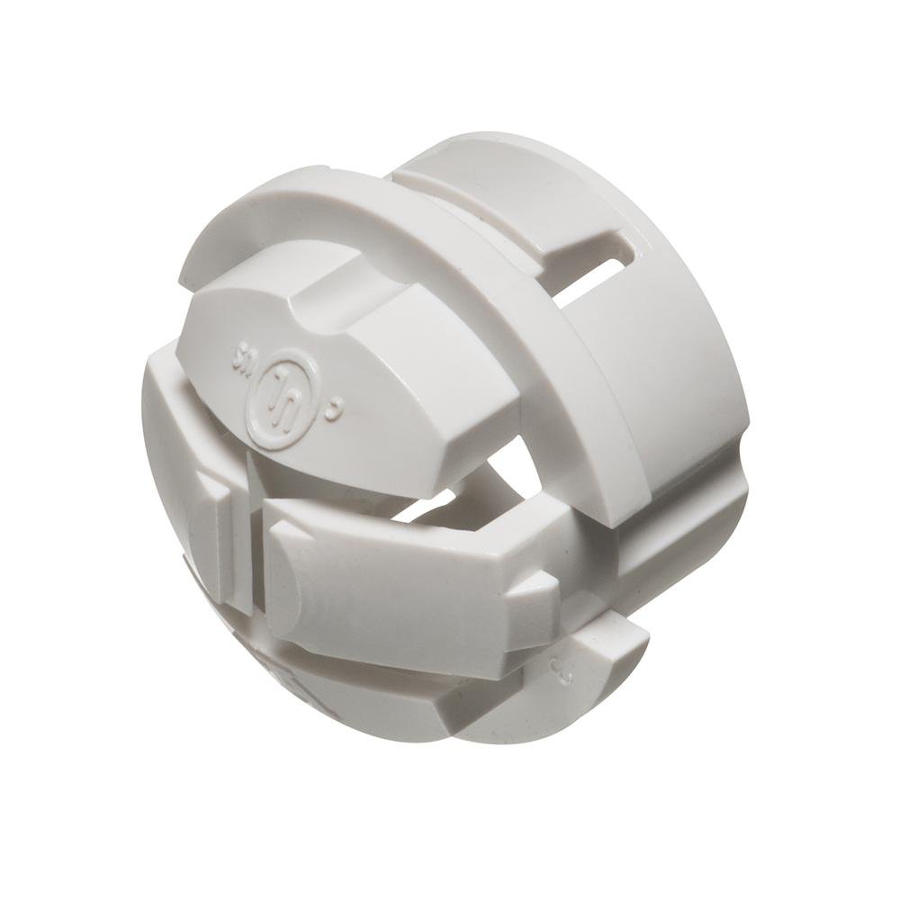 NM95X - 3/4" White Button TM Non-Metallic Push-In Connector from inside or outside of the box. It works with a wide variety of NM cables including NMB-PCS and Canada&s NMD90.