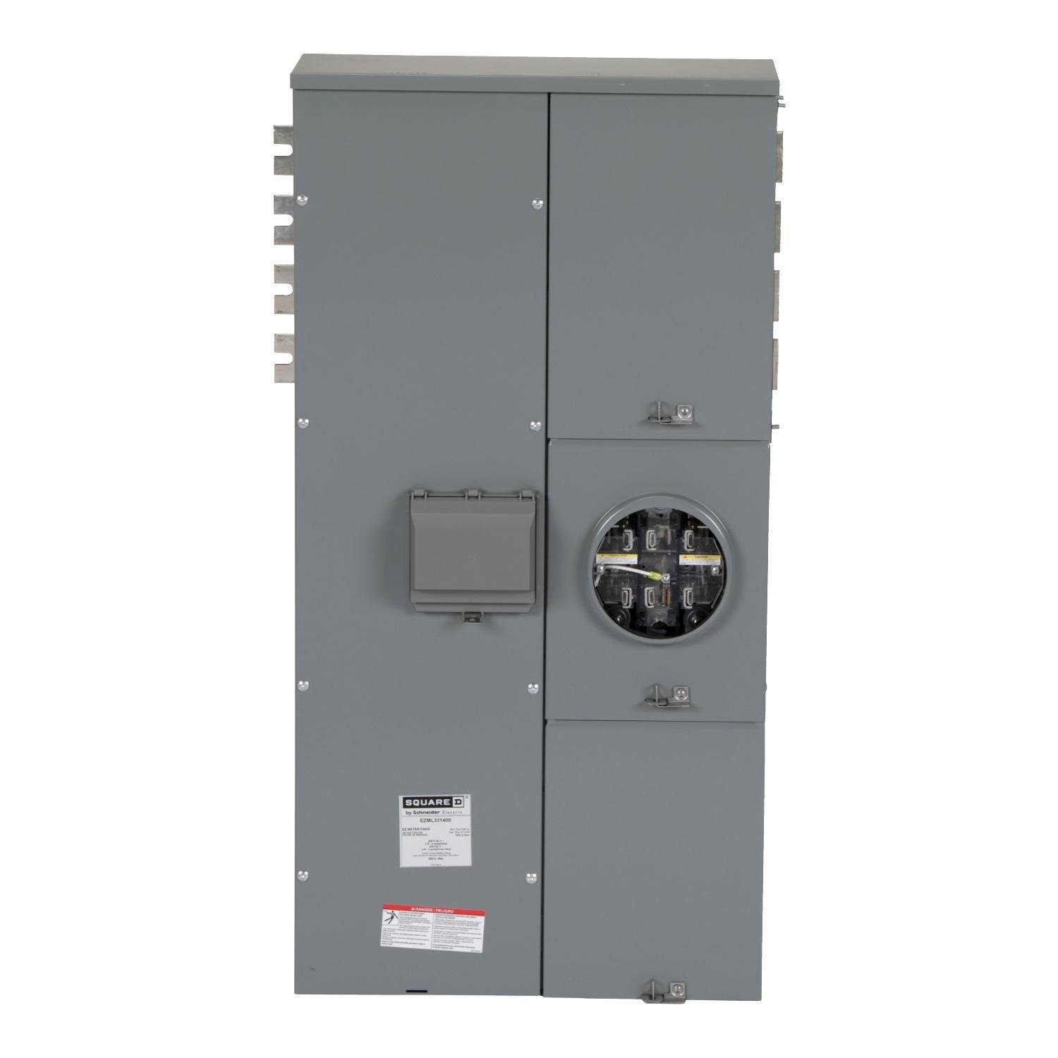 EZML331400 - Branch unit, EZ Meter-Pak, 400A, 1 x 7 jaw socket, 208Y/120VAC, lever bypass, ringless, 1200A Cu busbar