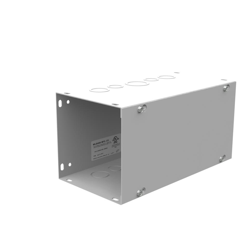 Picture of 6612-GSC1 - 6x12x6 Screw Cover Wireway Type 1 UL Listed Steel Knockouts ANSI 61 Gray