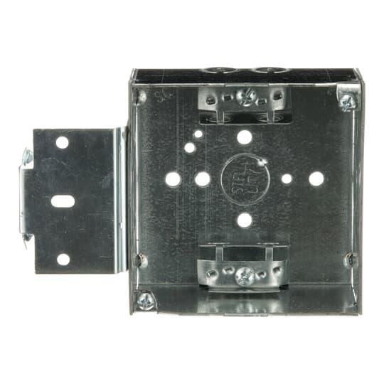 Picture of 52171 MSX - 4 Inch Square Box, 2-1/8 Inch Deep, 1/2 Inch and 3/4 Inch Eccentric Knockouts, Pre-Galvanized Steel