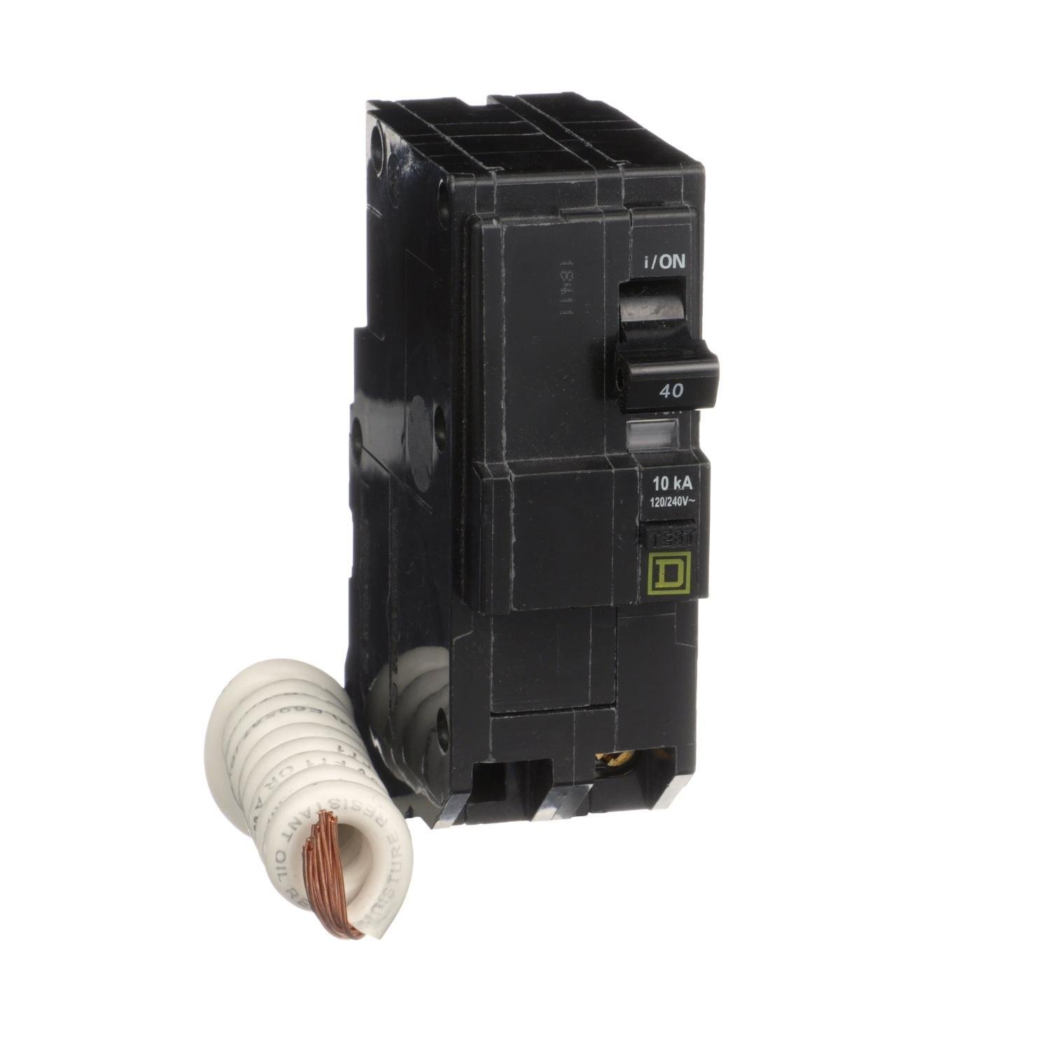 QO240EPD - Mini circuit breaker, QO, 40A, 2 pole, 120/240VAC, 10kA, plug in, 30mA grd fault B [TAA]