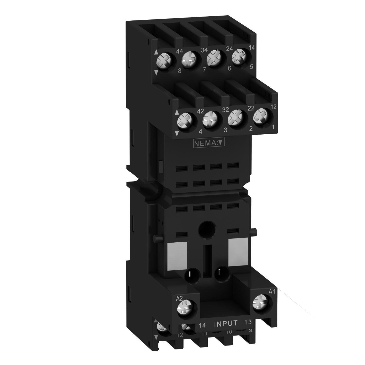 Picture of RXZE2M114M - socket, Harmony Electromechanical Relays, for RXM2 RXM4 relays, screw connec to rs, mixed contact