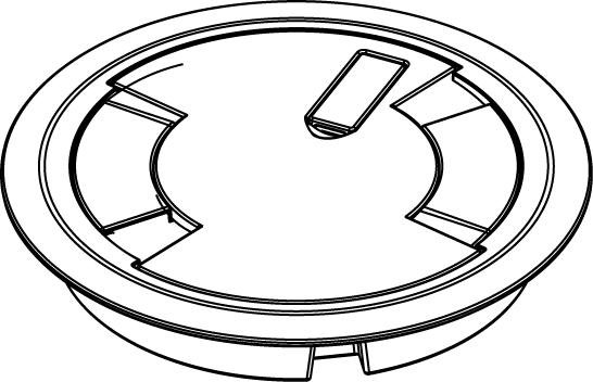 6CTC2BK - 6CT Evolution™ Poke Thru Surface Style Cover, Black