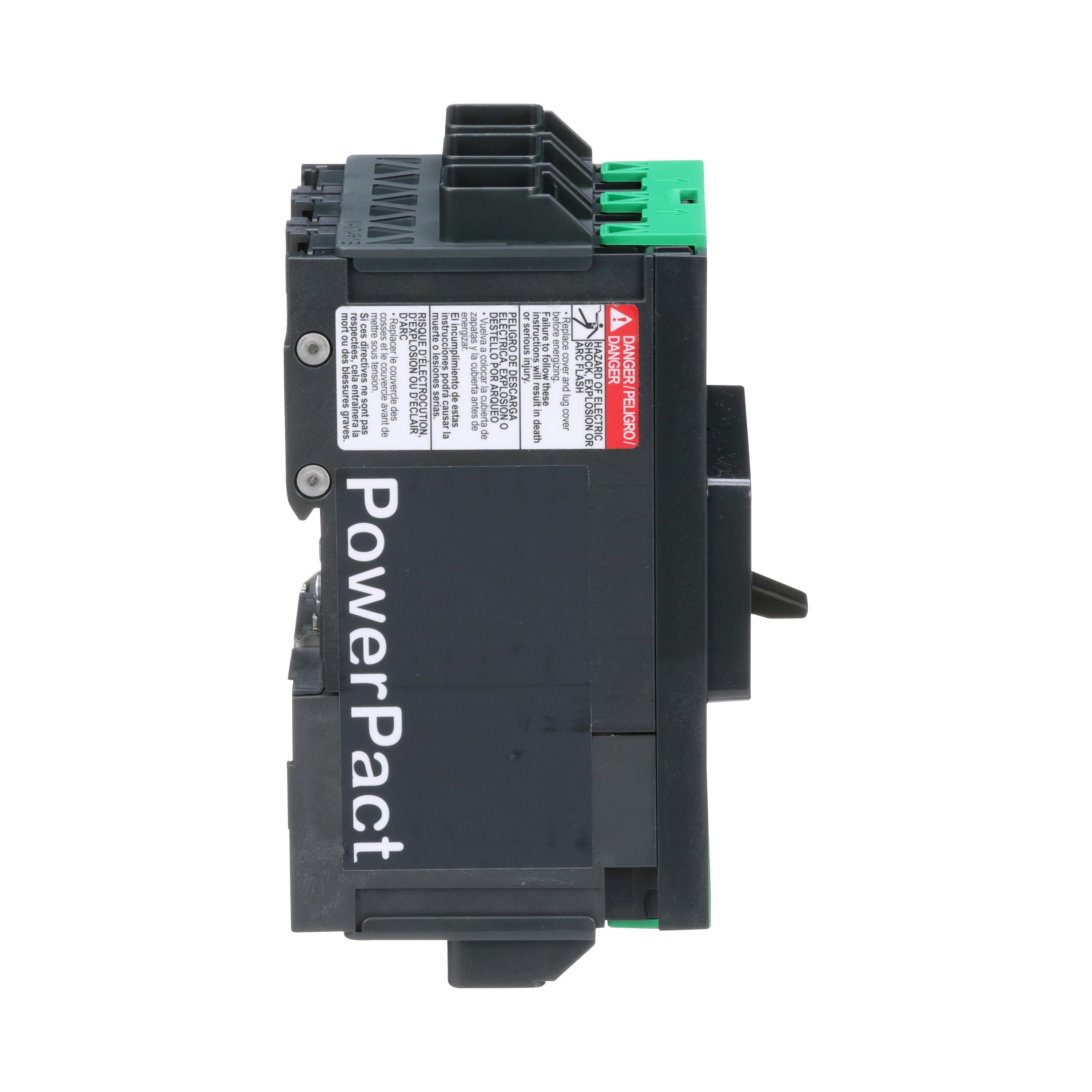 Picture of BDL36090 - Circuit breaker, PowerPacT B, 90A, 3 pole, 600Y/347VAC, 14kA, lugs, thermal magnetic, 80%